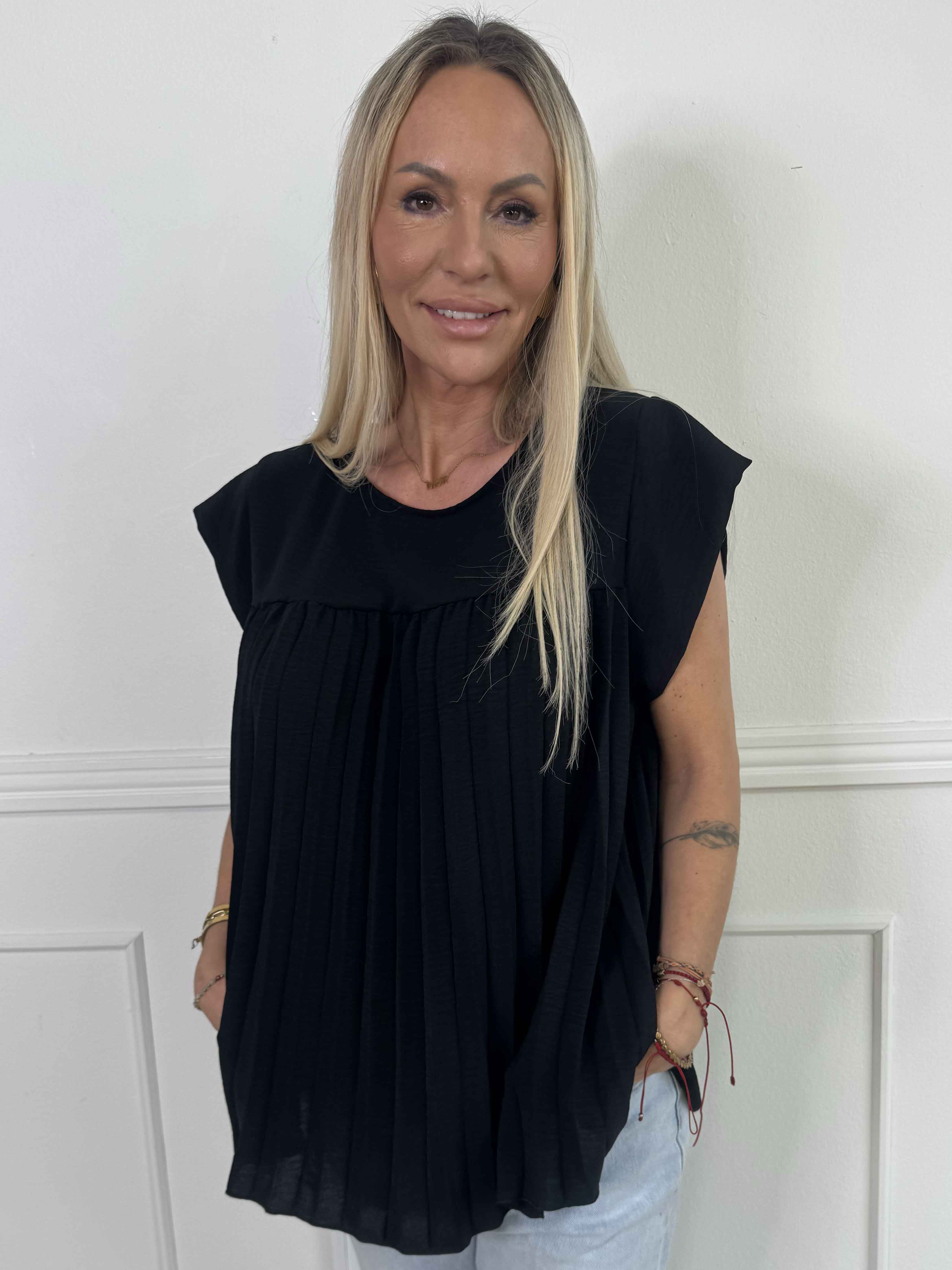 Nancy Shirt - Tunika med fine plisseringer