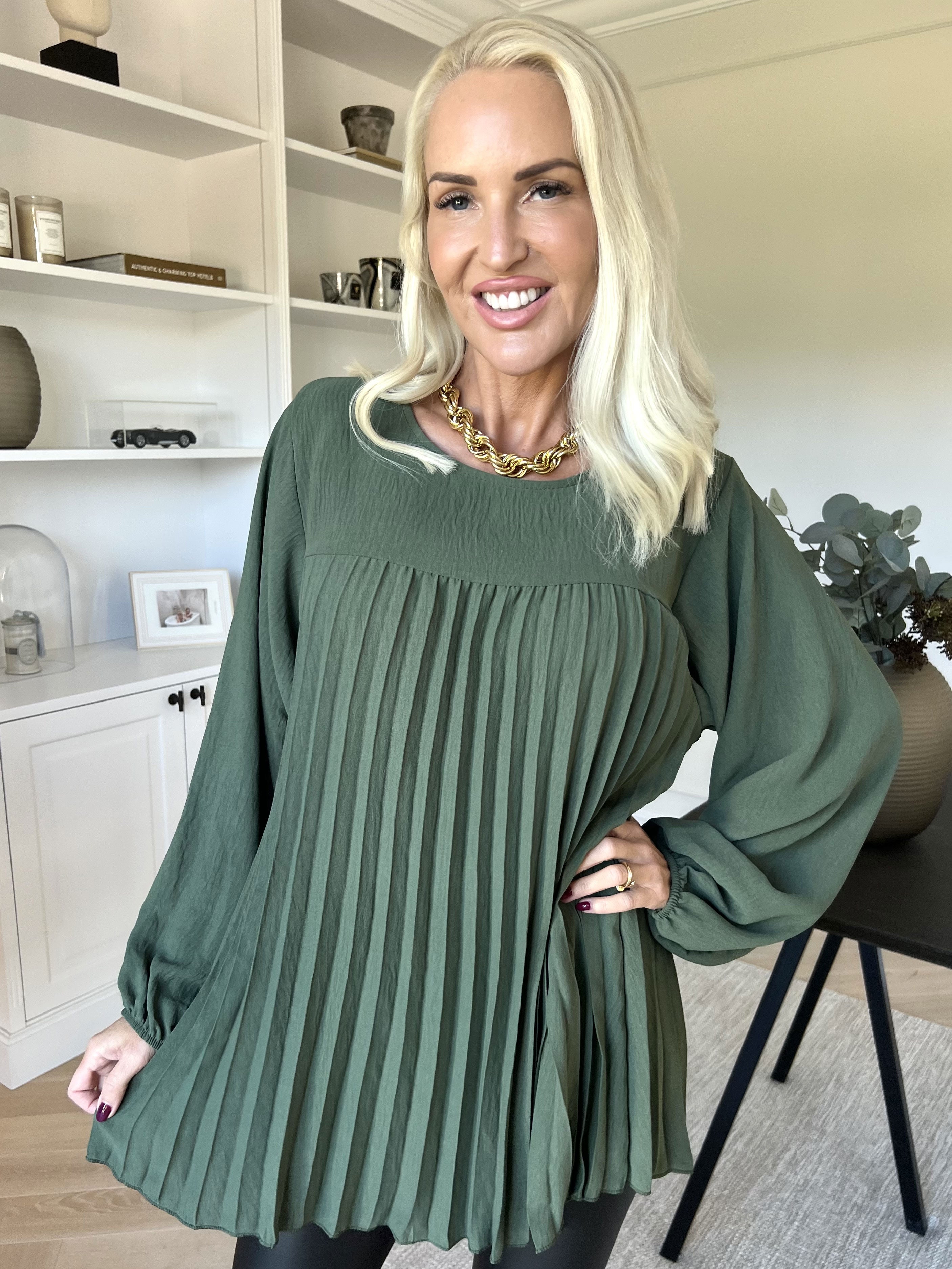 Nancy Shirt L/S - Sød bluse med plisseringer