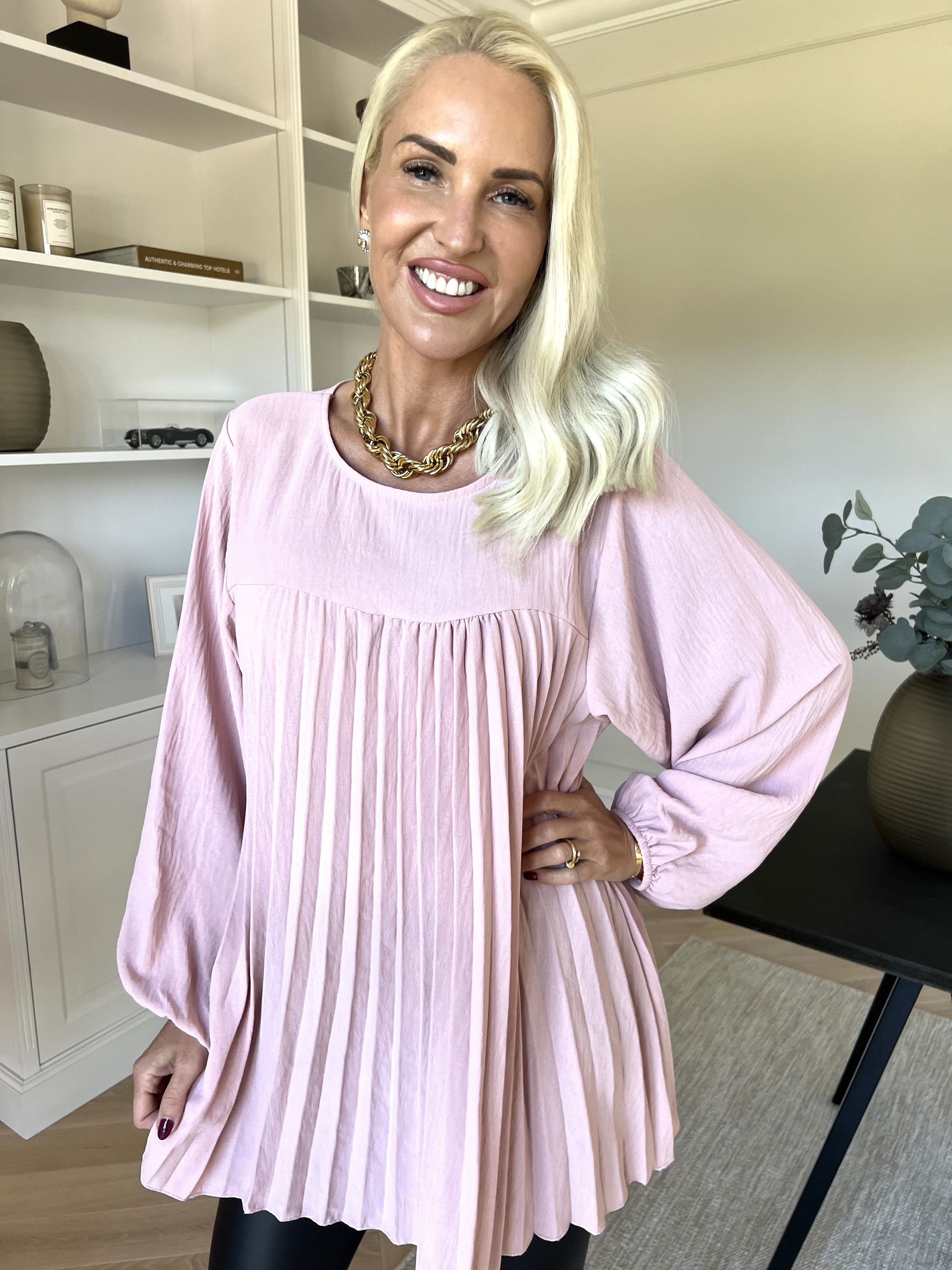 Nancy Shirt L/S - Sød bluse med plisseringer