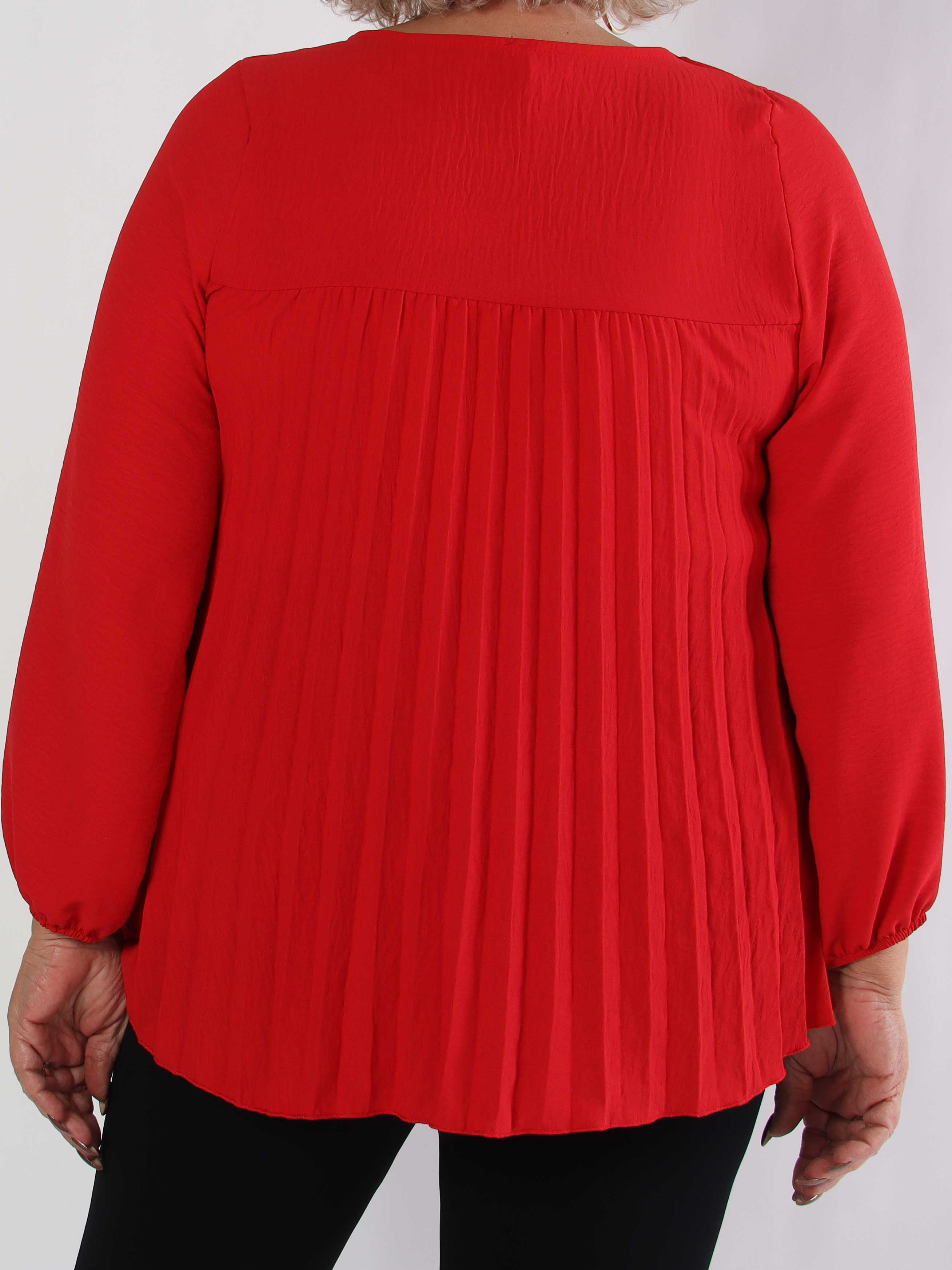 Nancy Shirt L/S - Sød plus size bluse med plisseringer