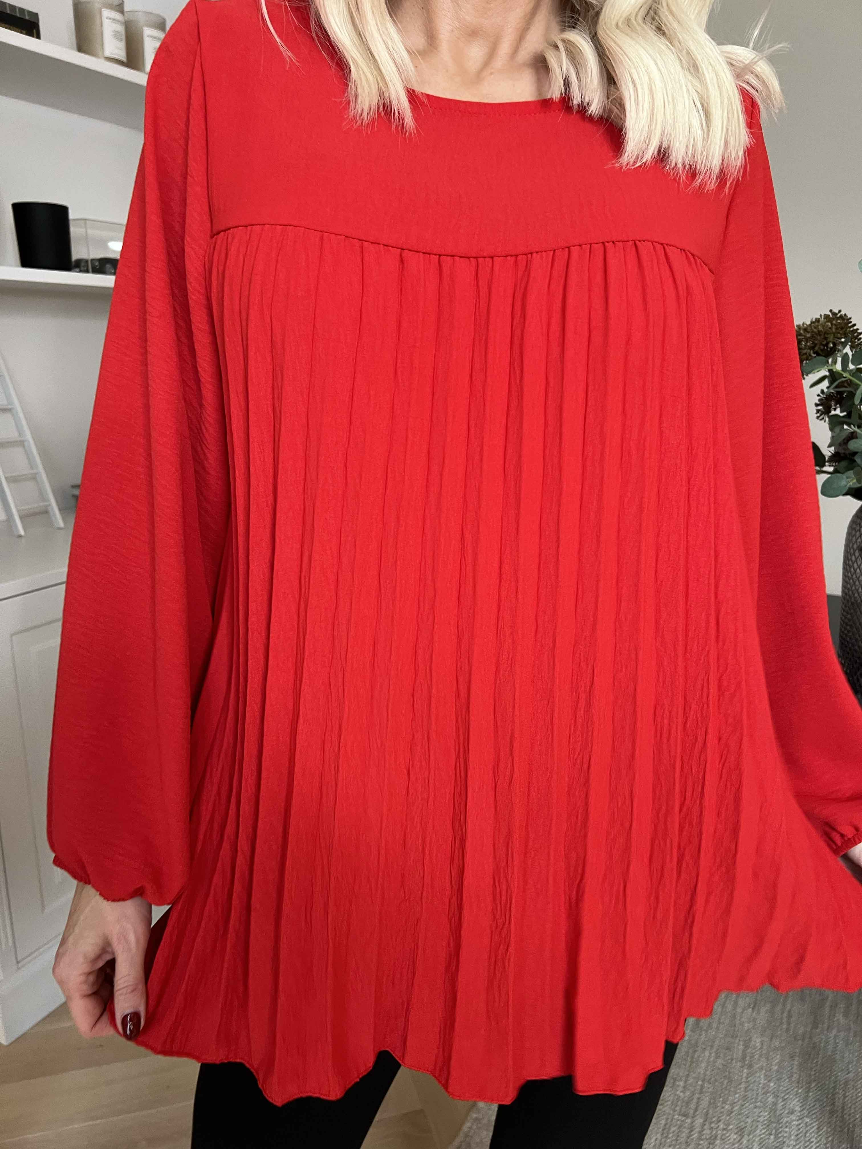 Nancy Shirt L/S - Sød bluse med plisseringer