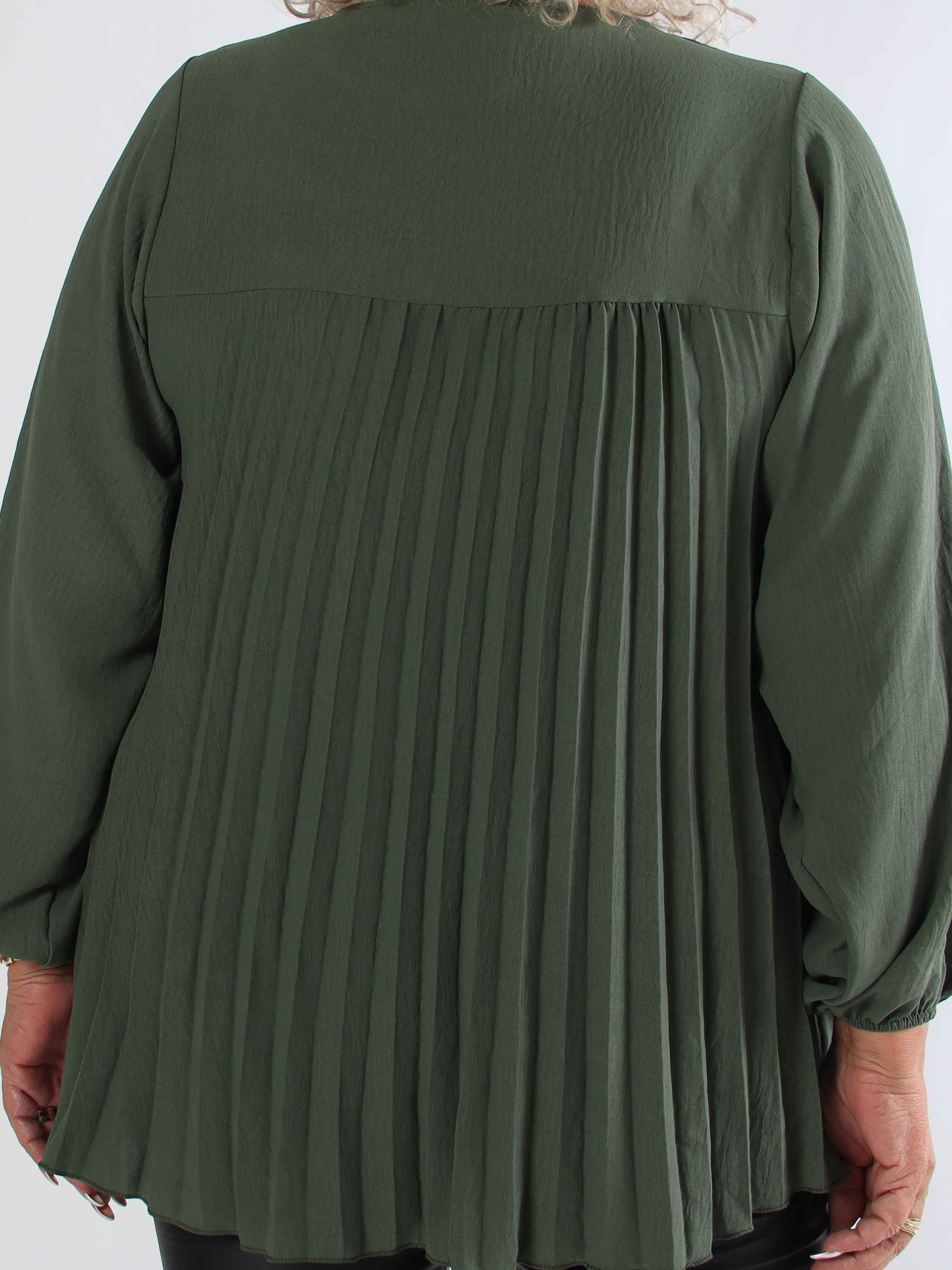 Nancy Shirt L/S - Sød plus size bluse med plisseringer