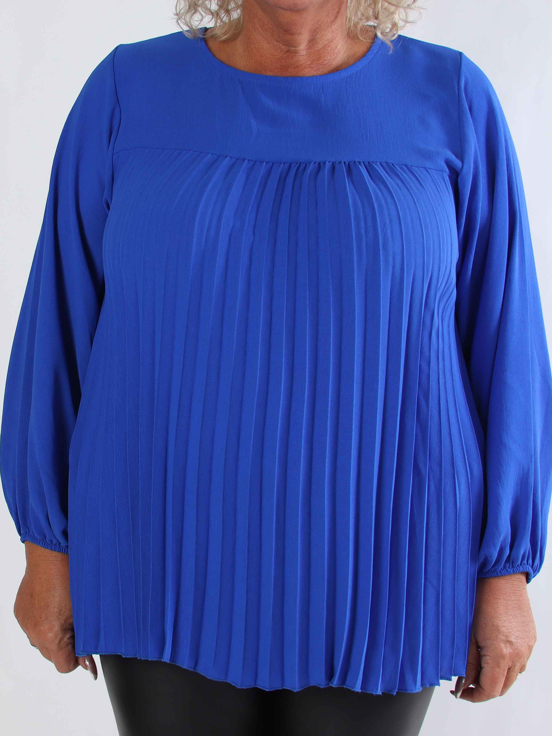 Nancy Shirt L/S - Sød plus size bluse med plisseringer