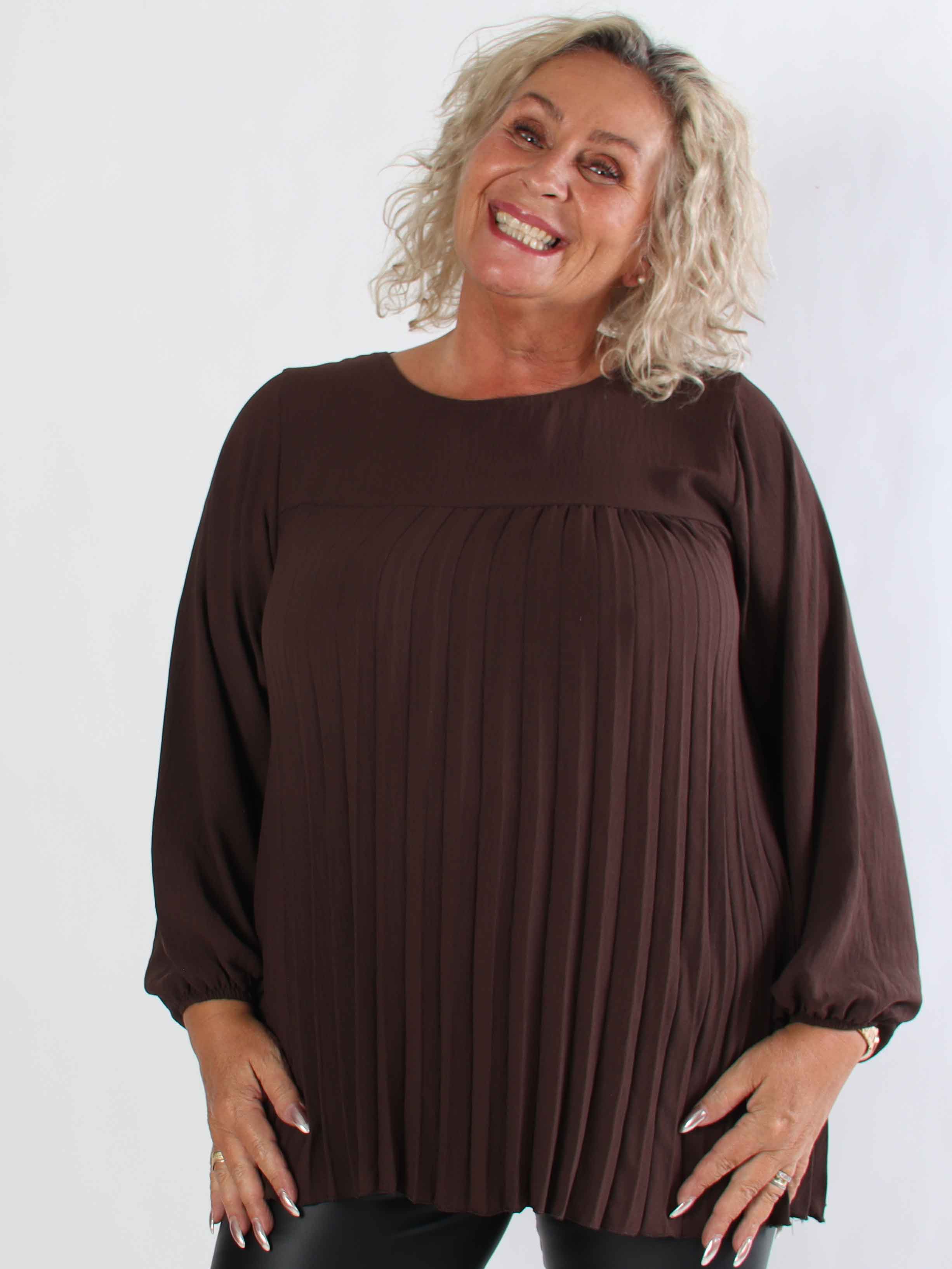 Nancy Shirt L/S - Sød plus size bluse med plisseringer