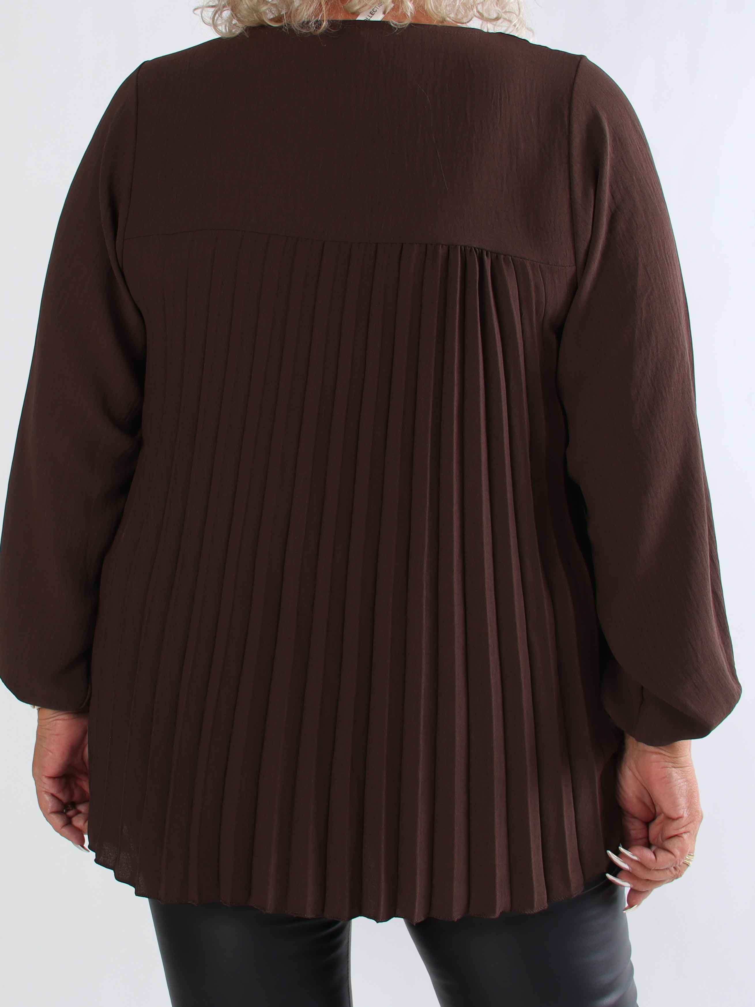 Nancy Shirt L/S - Sød plus size bluse med plisseringer