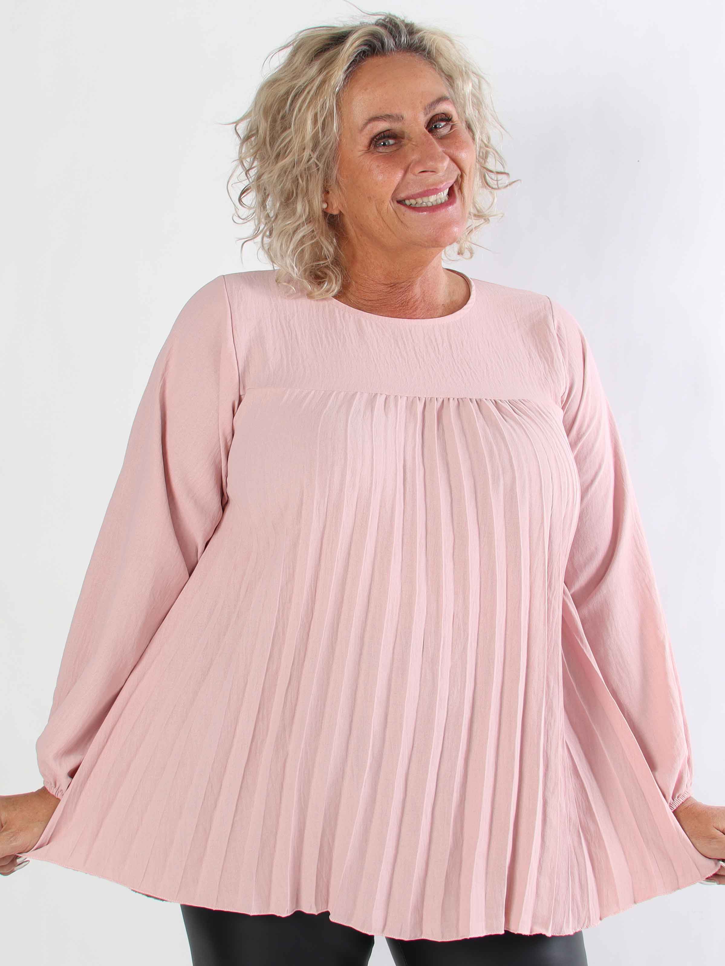 Nancy Shirt L/S - Sød plus size bluse med plisseringer