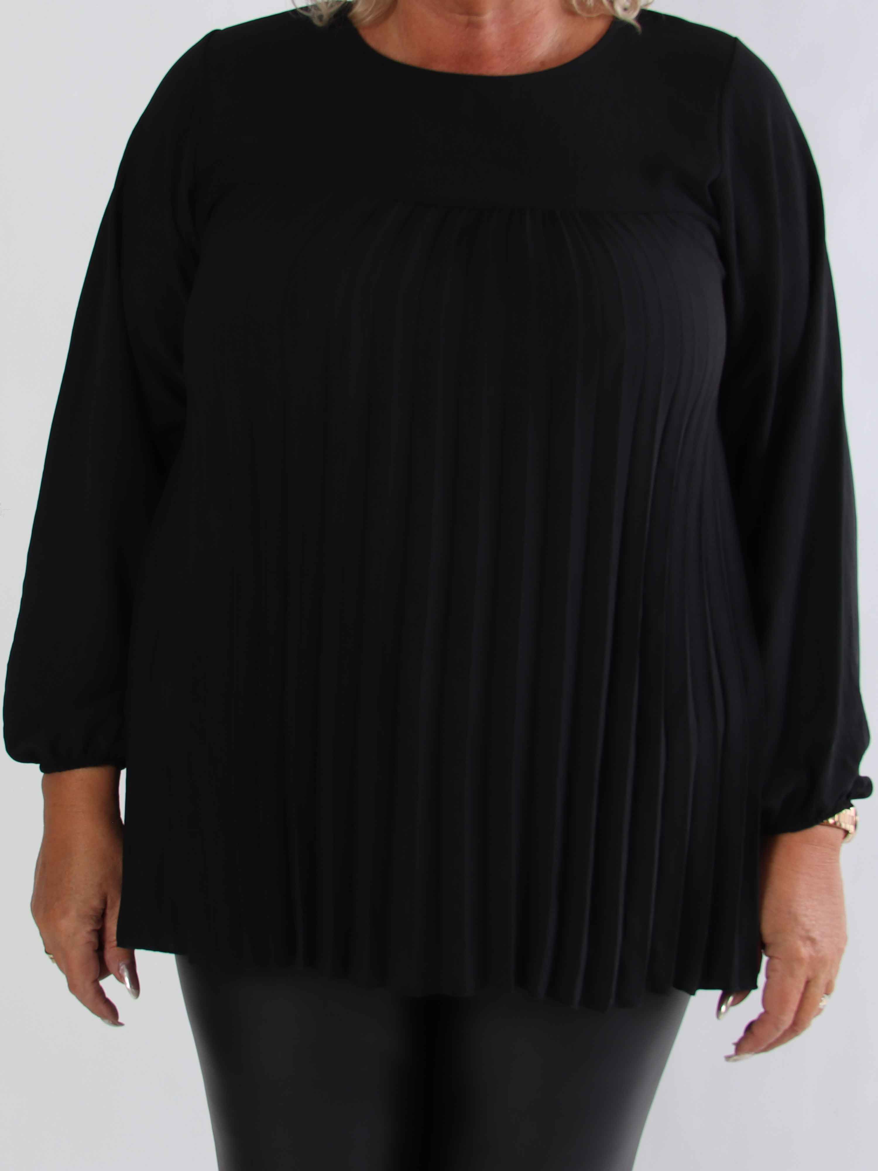 Nancy Shirt L/S - Sød plus size bluse med plisseringer