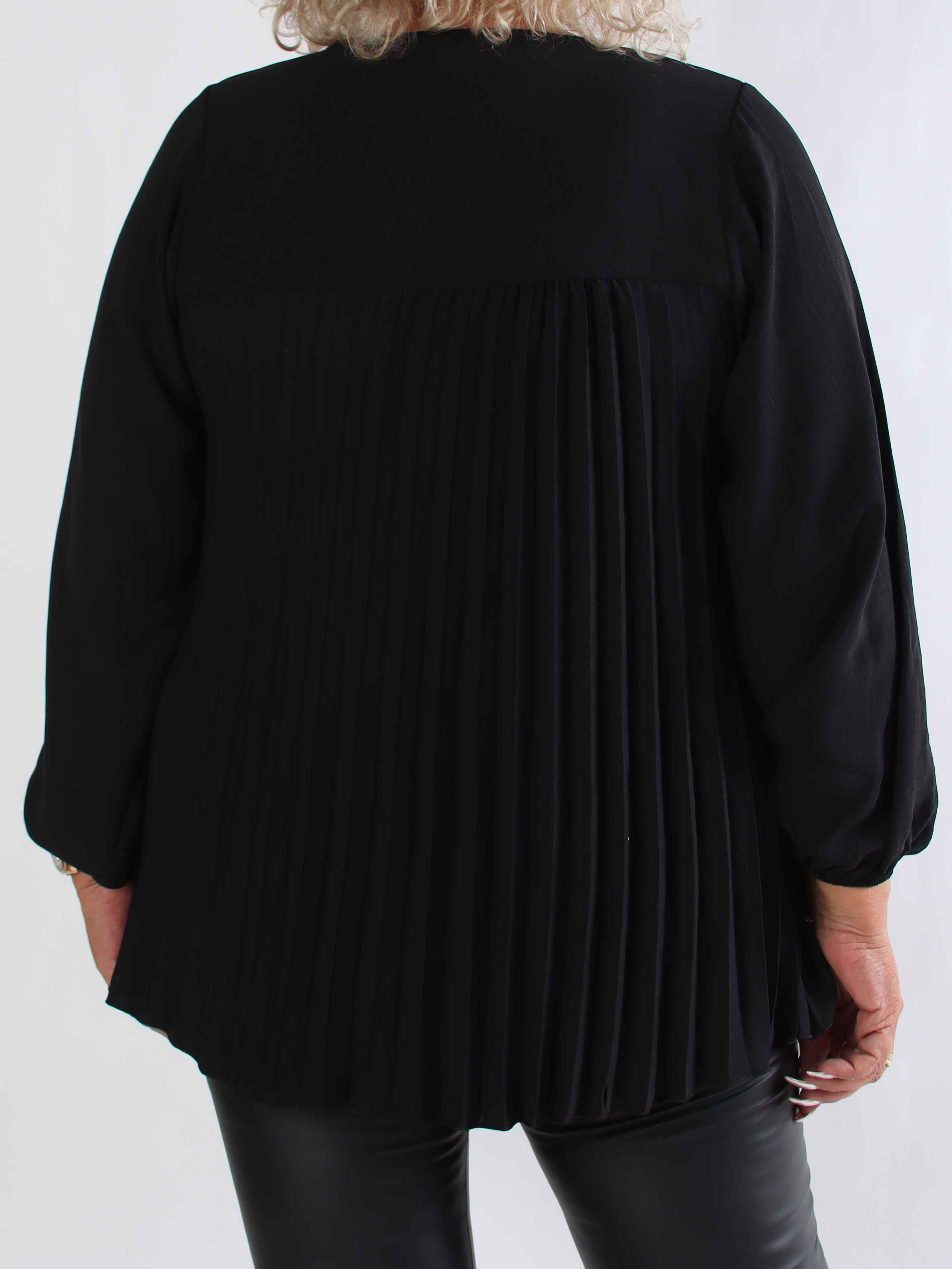 Nancy Shirt L/S - Sød plus size bluse med plisseringer