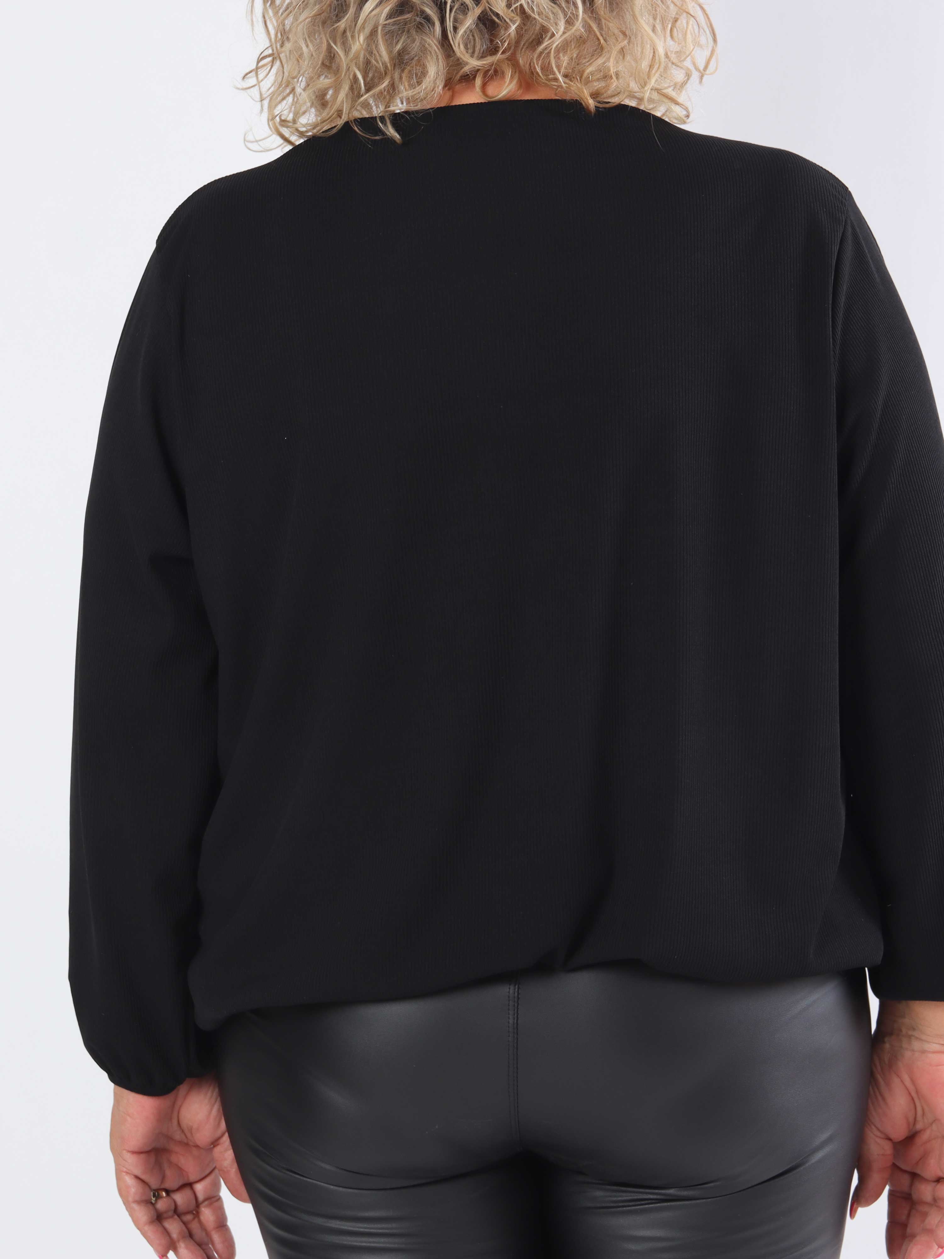 Naomi - Ribbet plus size tunika med elastik