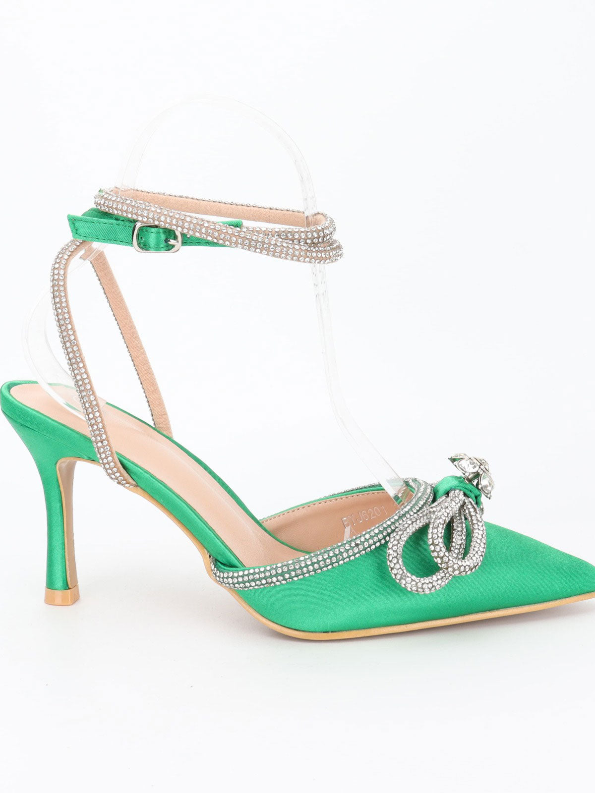 Natalie - Stiletter med sløjfe og rem pyntet af similisten