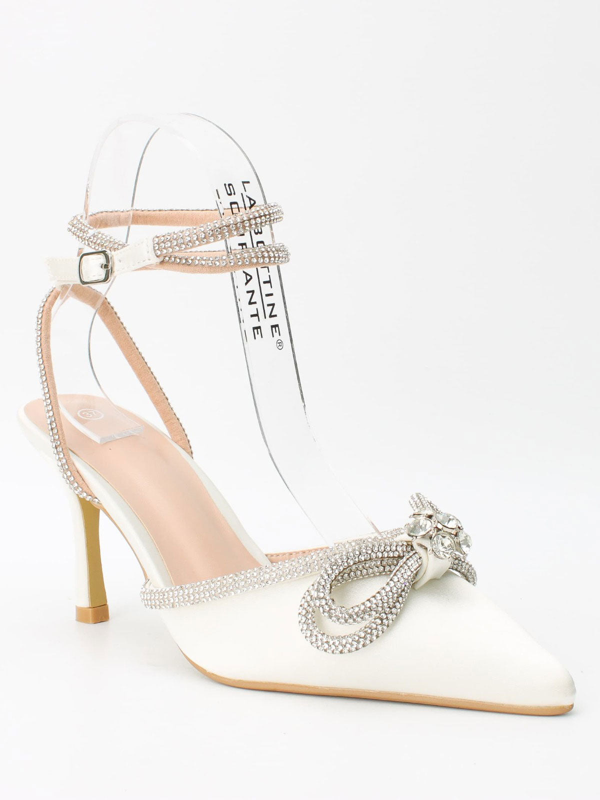 Natalie - Stiletter med sløjfe og rem pyntet af similisten