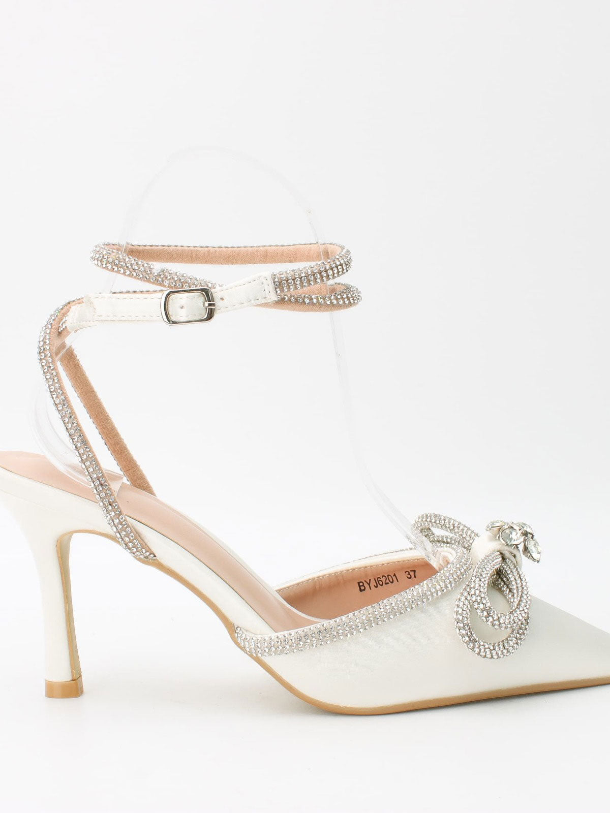 Natalie - Stiletter med sløjfe og rem pyntet af similisten