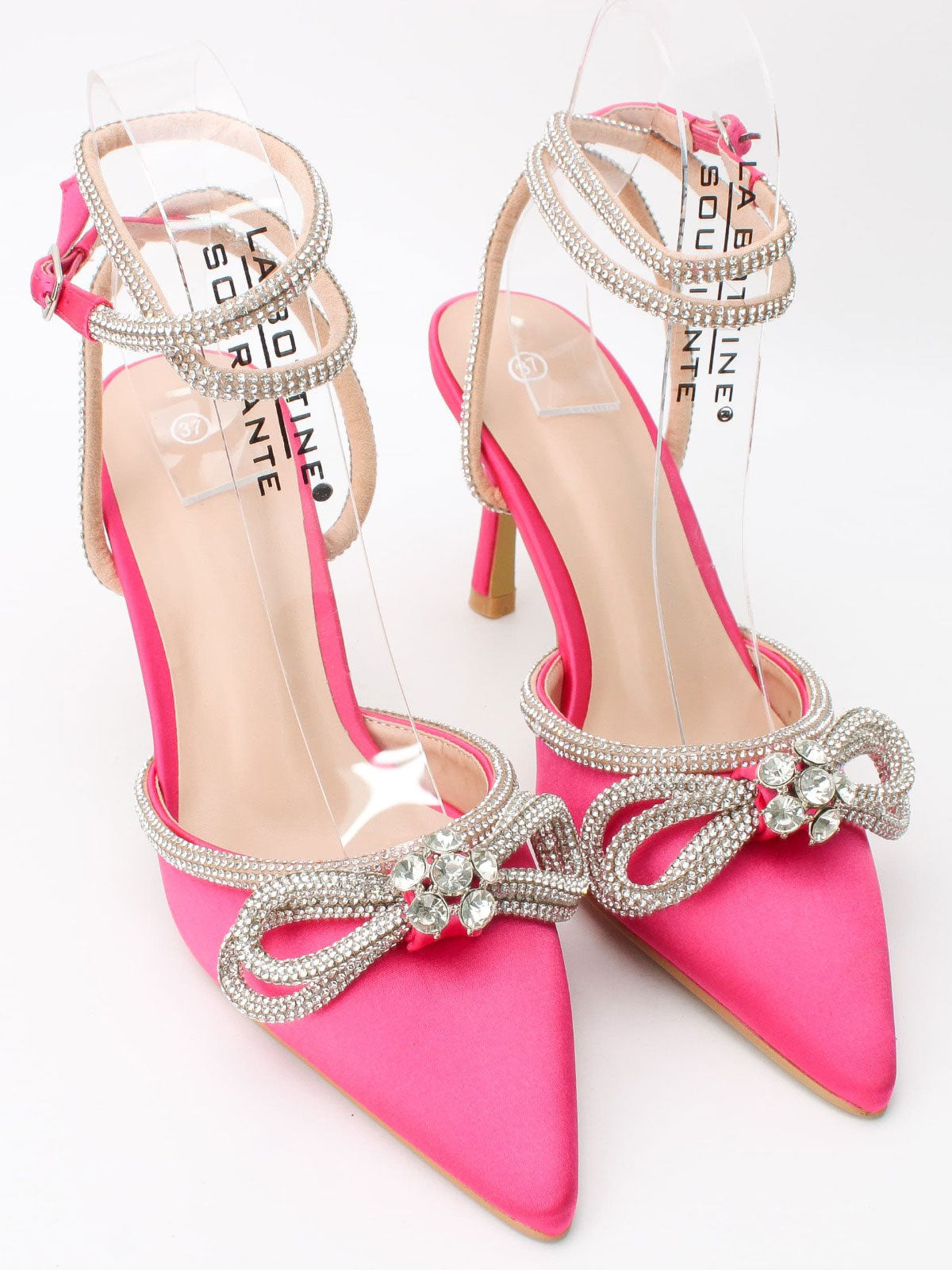 Natalie - Stiletter med sløjfe og rem pyntet af similisten