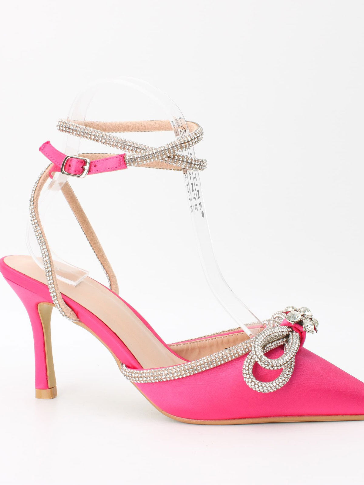 Natalie - Stiletter med sløjfe og rem pyntet af similisten