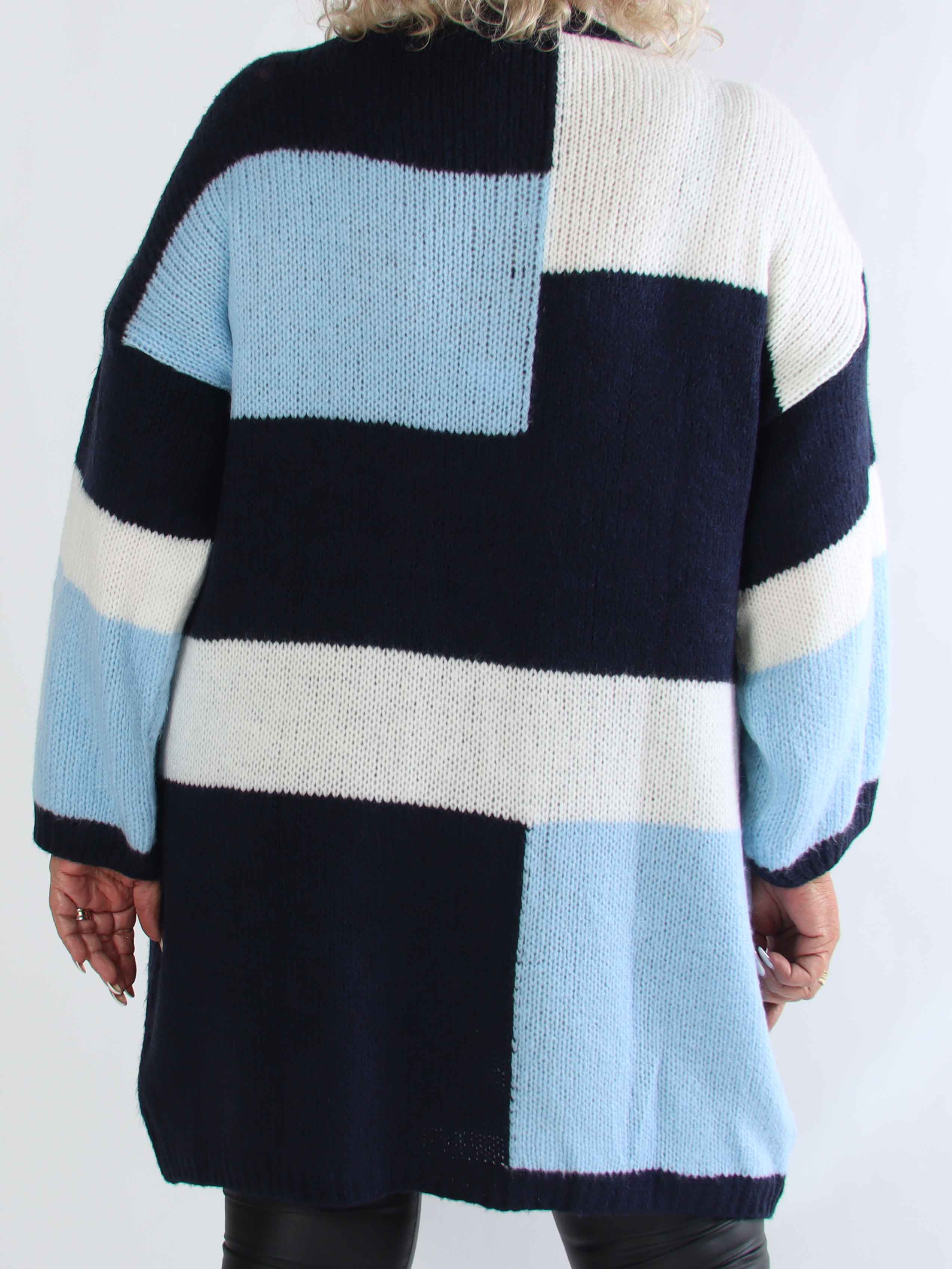 Nesrin - Blød flerfarvet plus size strikkjole