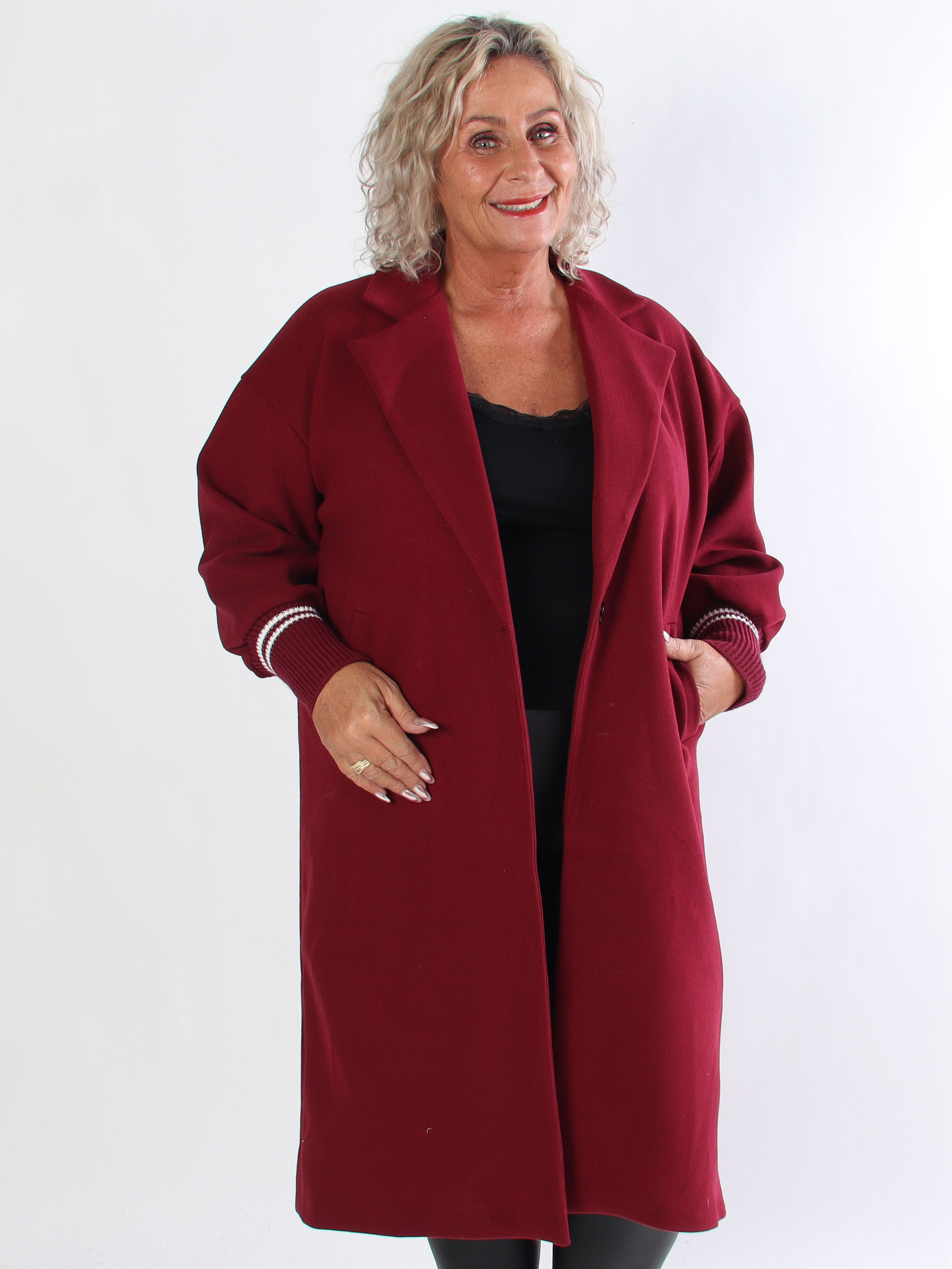 Nitas - Plus size overgangsjakke med strikket ærmestykke