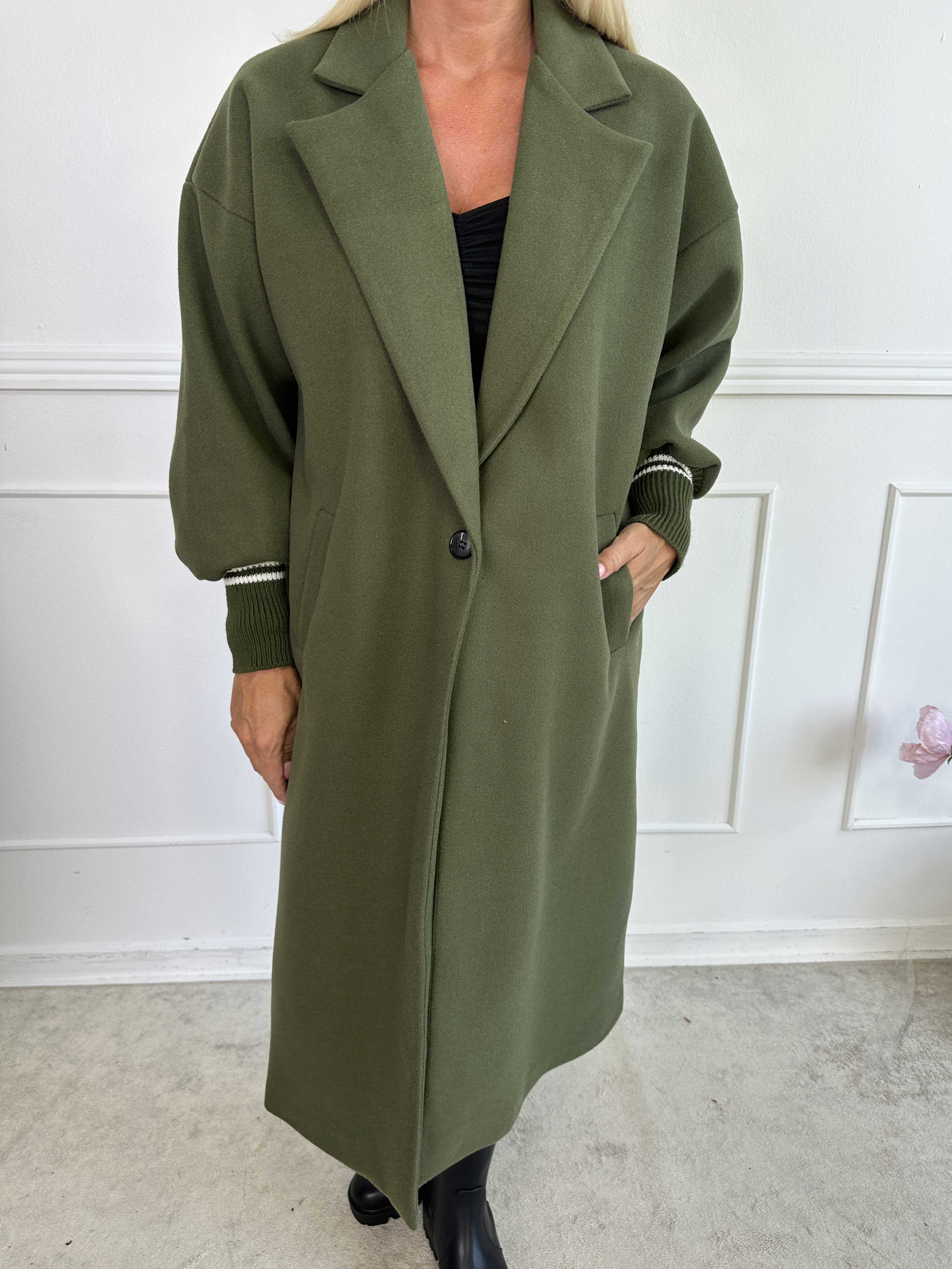 Nitas - Overgangsfrakke med strikket ærmestykke