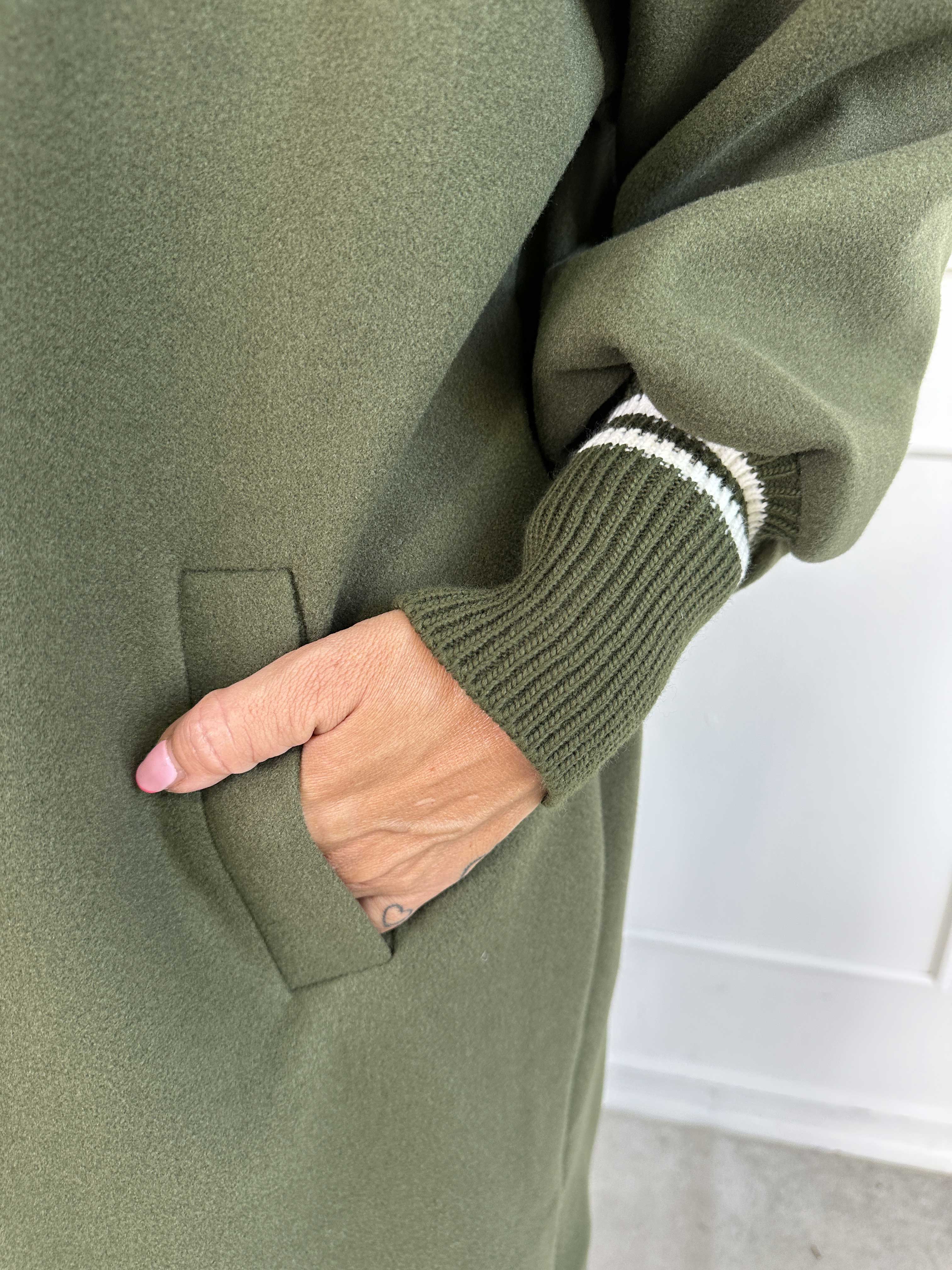 Nitas - Overgangsfrakke med strikket ærmestykke