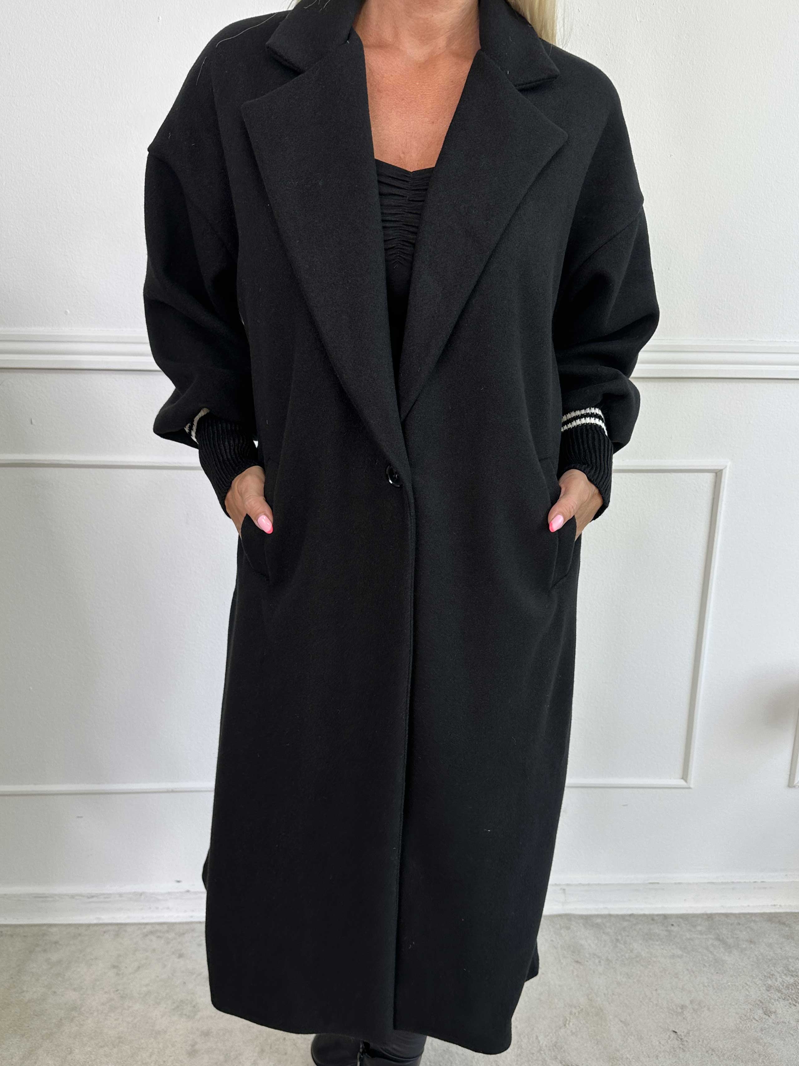 Nitas - Overgangsfrakke med strikket ærmestykke