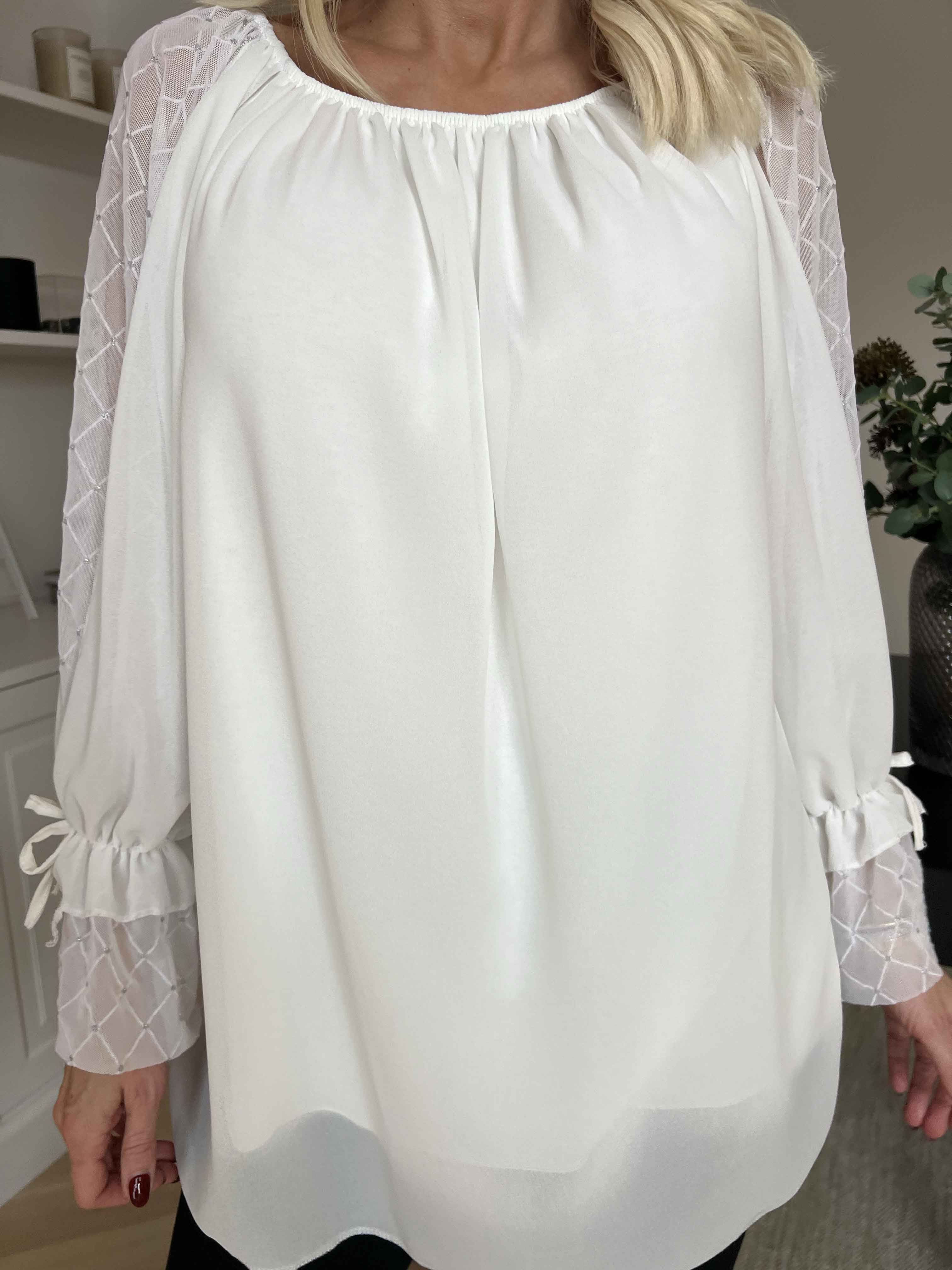 Norma - Tunika i chiffon med detaljerede ærmer