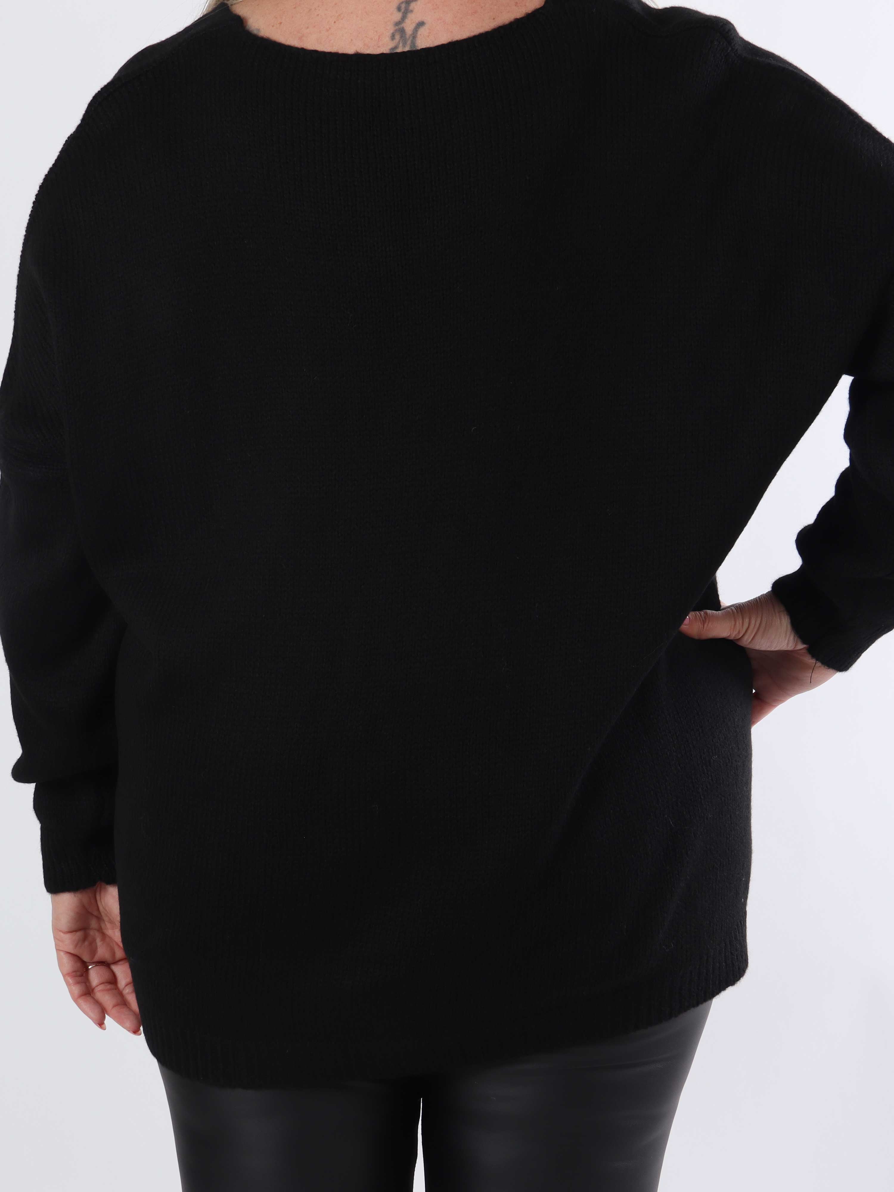 Omaria - Plus size strikbluse med fyrværkeri på