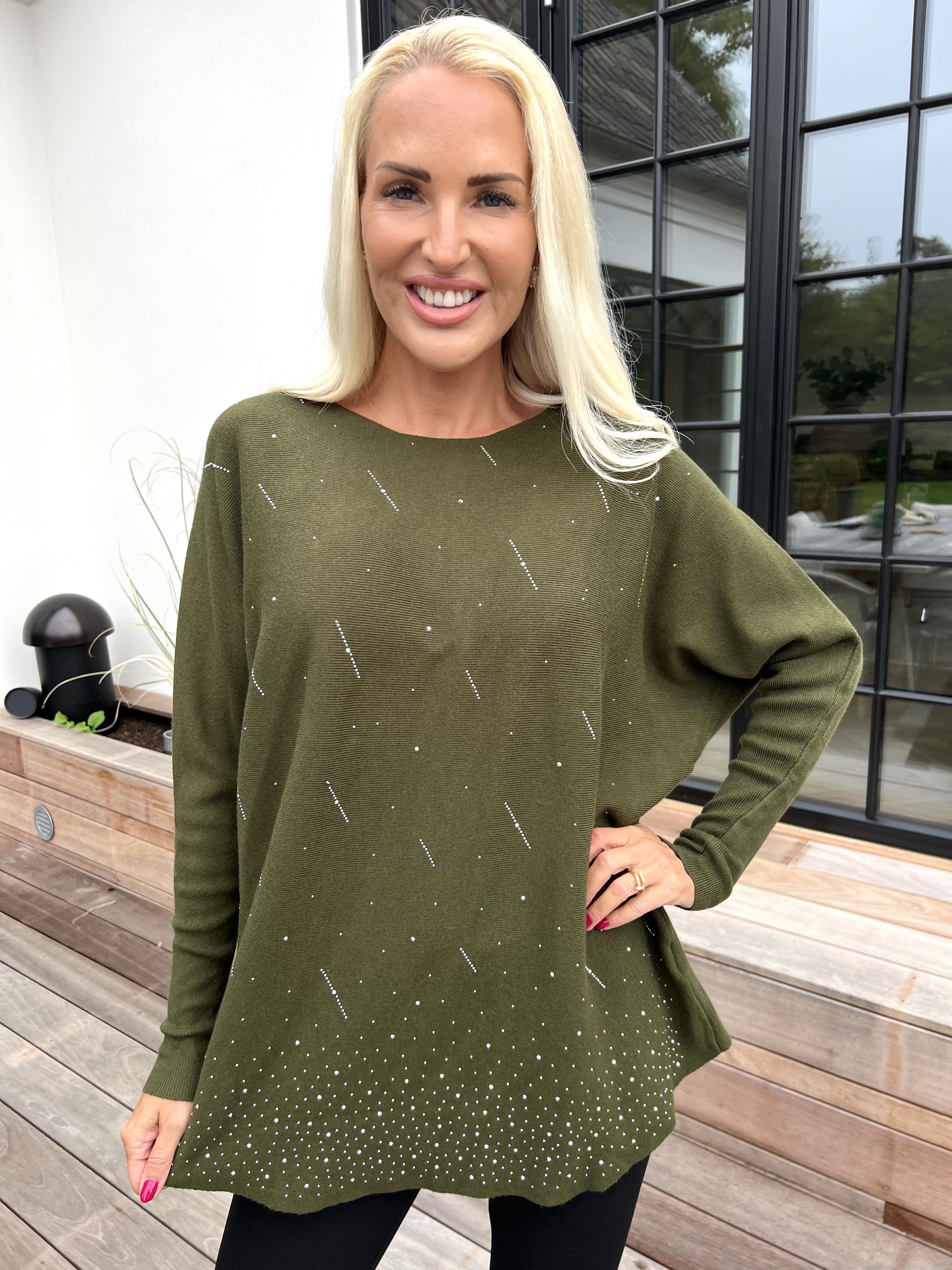 Orion - Blød strik med uld pyntet med fine similisten