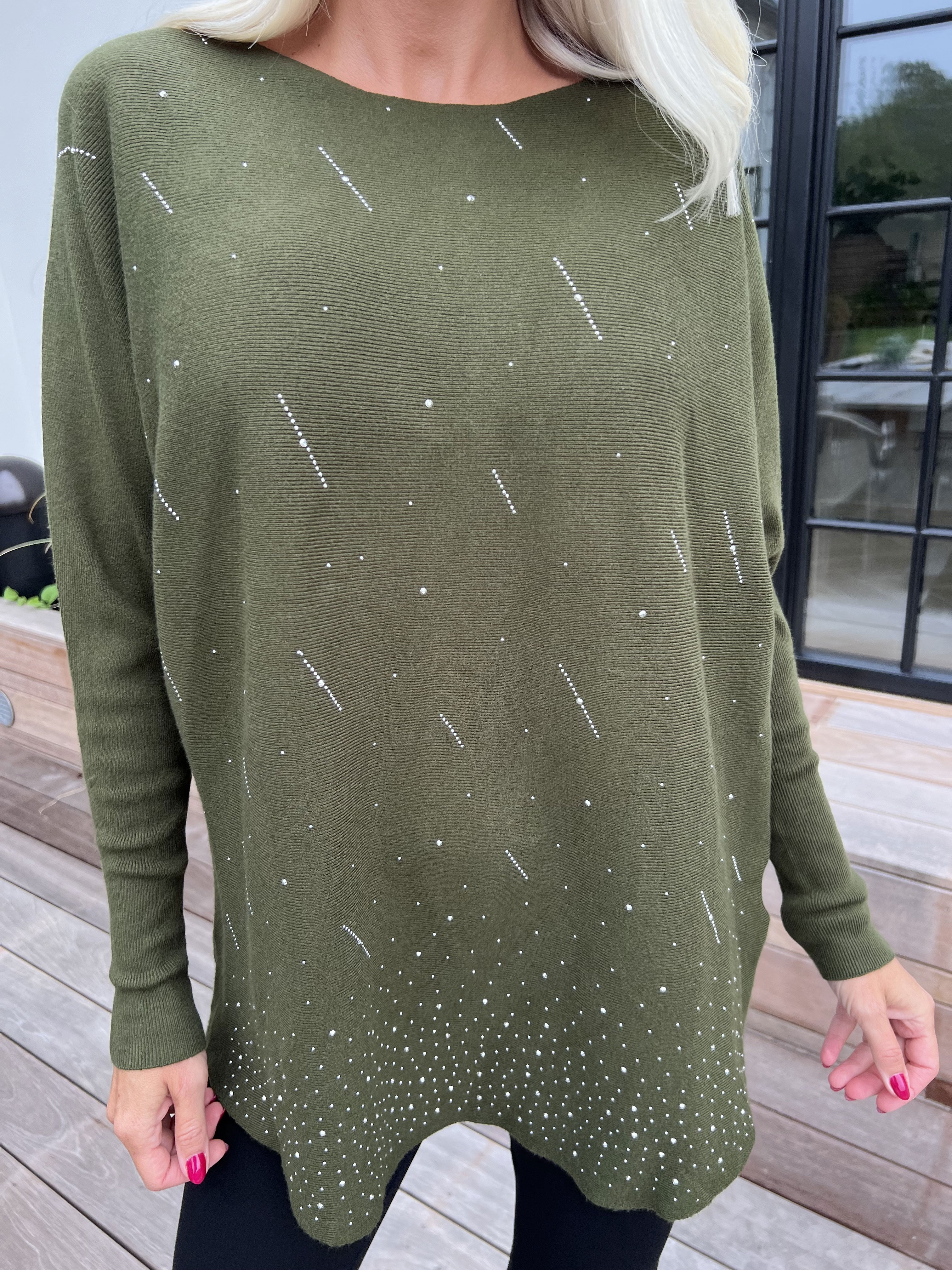 Orion - Blød strik med uld pyntet med fine similisten