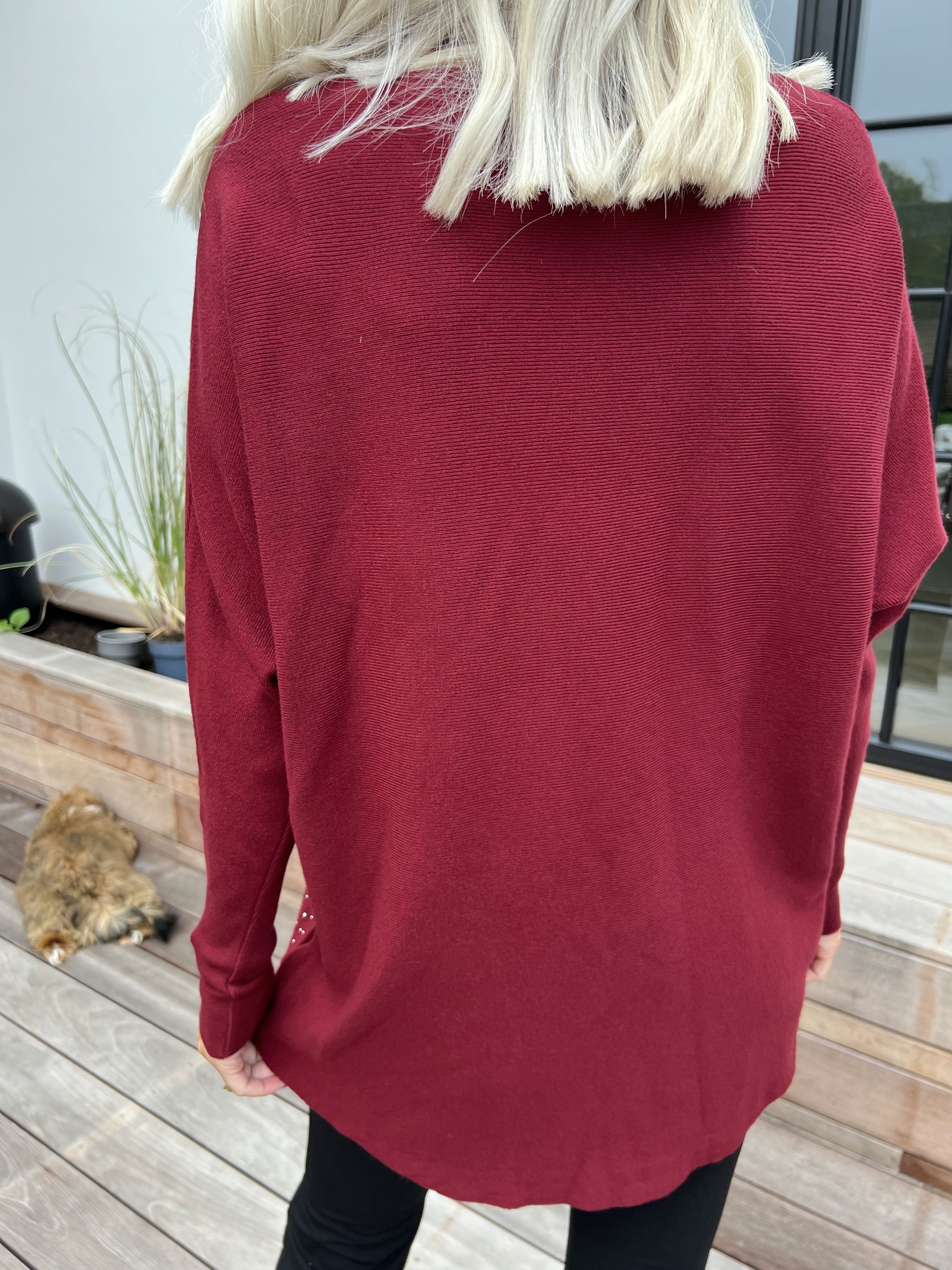 Orion - Blød strik med uld pyntet med fine similisten