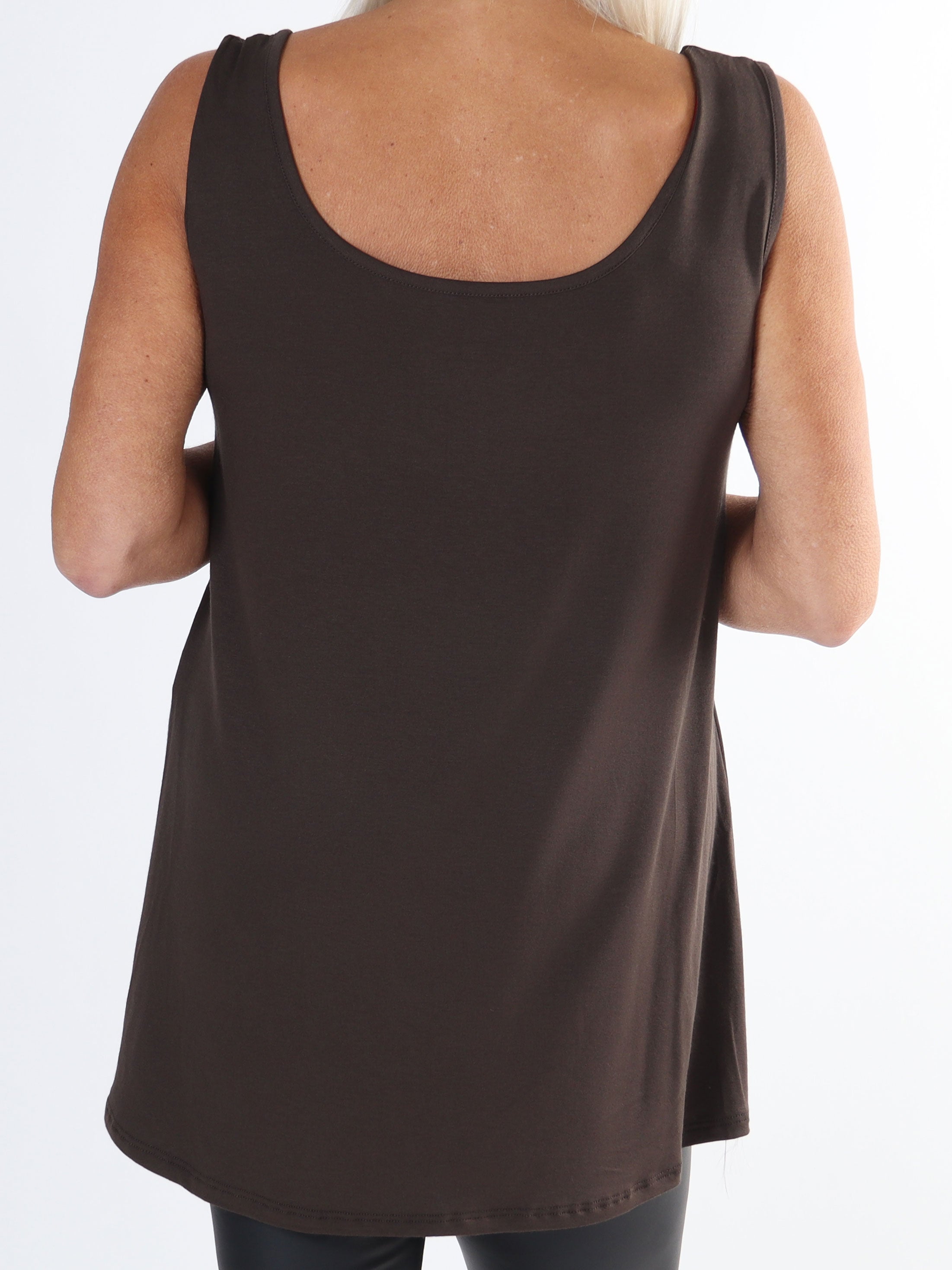 Otine Top - Plus size basis top i plain farver