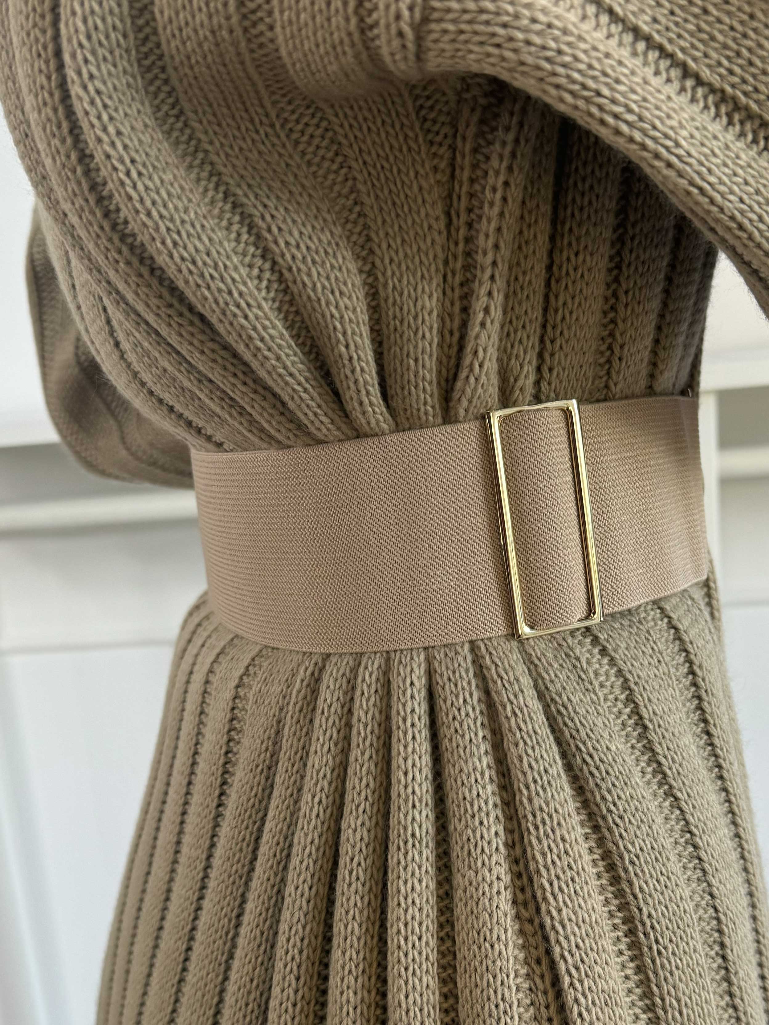 Oxana - Elastik taljebælte med guldspænde