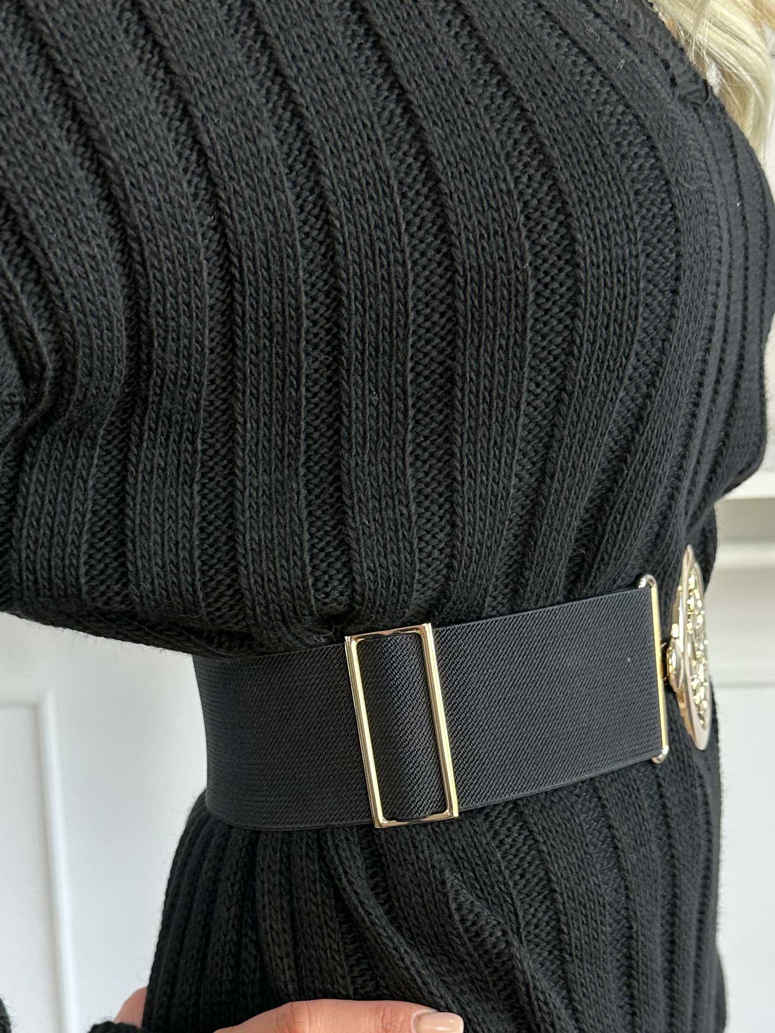 Oxana - Elastik taljebælte med guldspænde