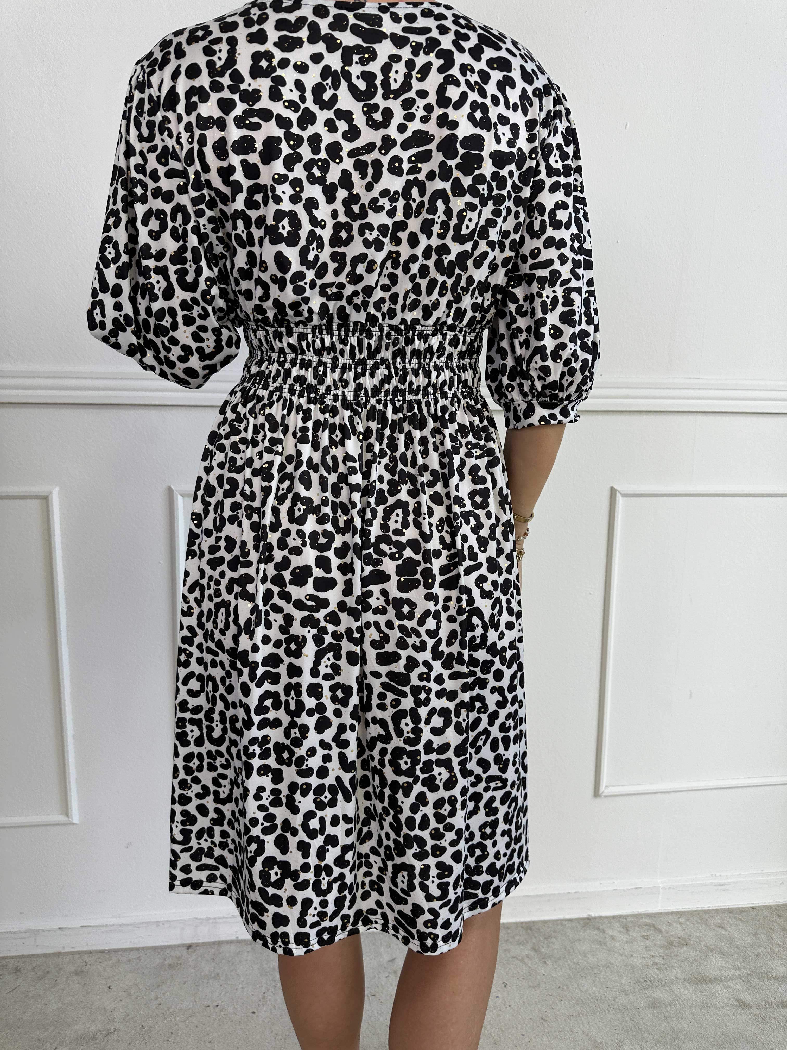 Pamina Leo Short - Kort elastisk kjole i leopardprint