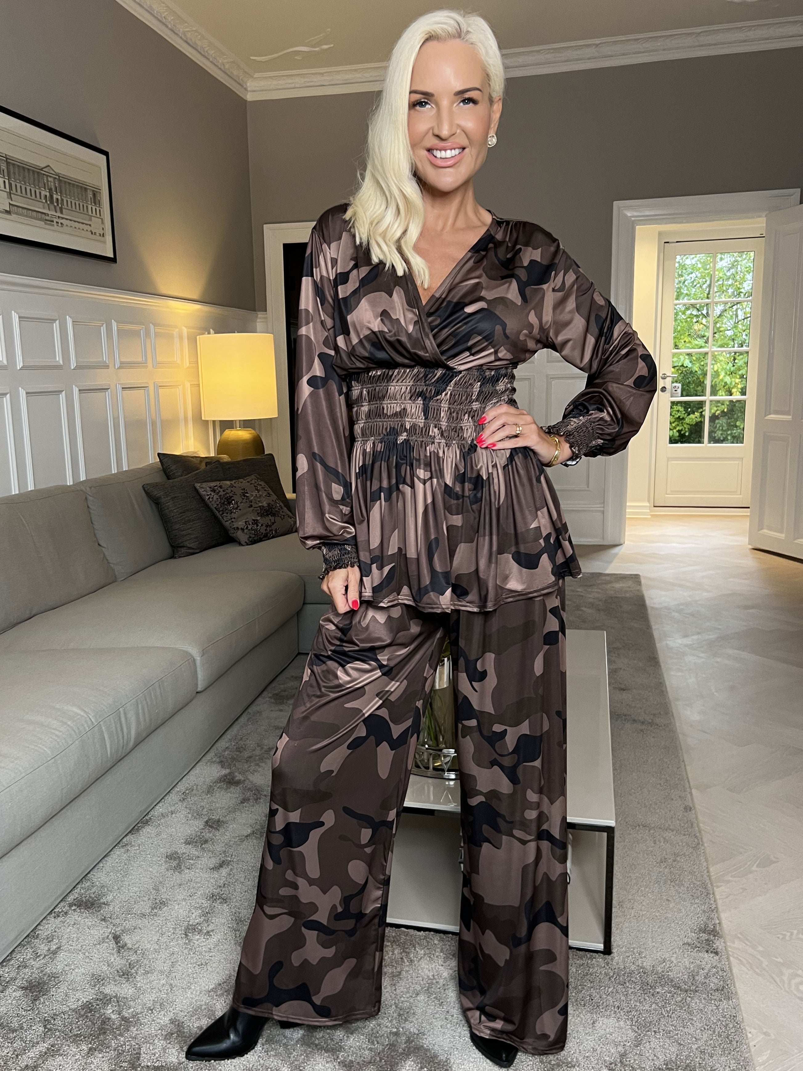 Pams Pants Camo - Løse mønstret bukser i elastisk stof