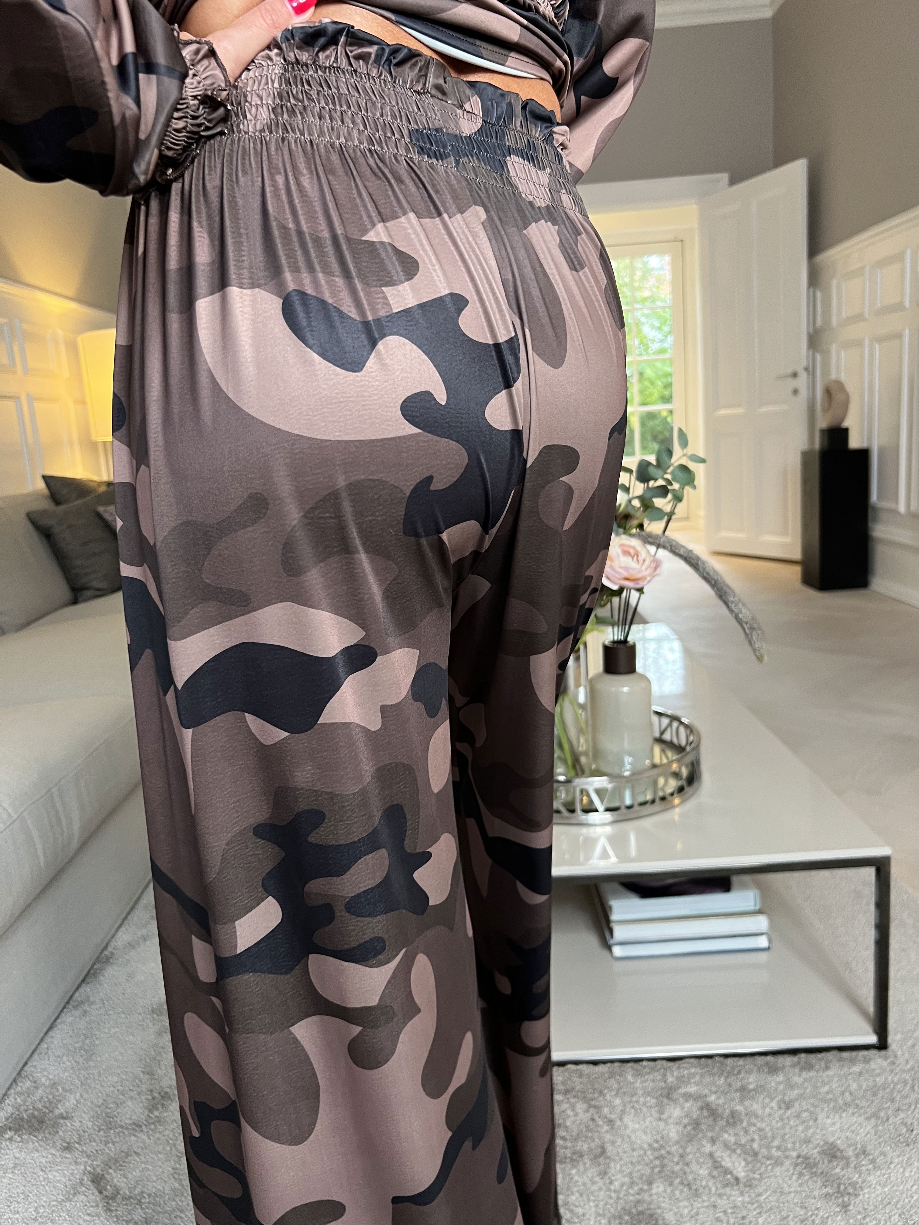 Pams Pants Camo - Løse mønstret bukser i elastisk stof