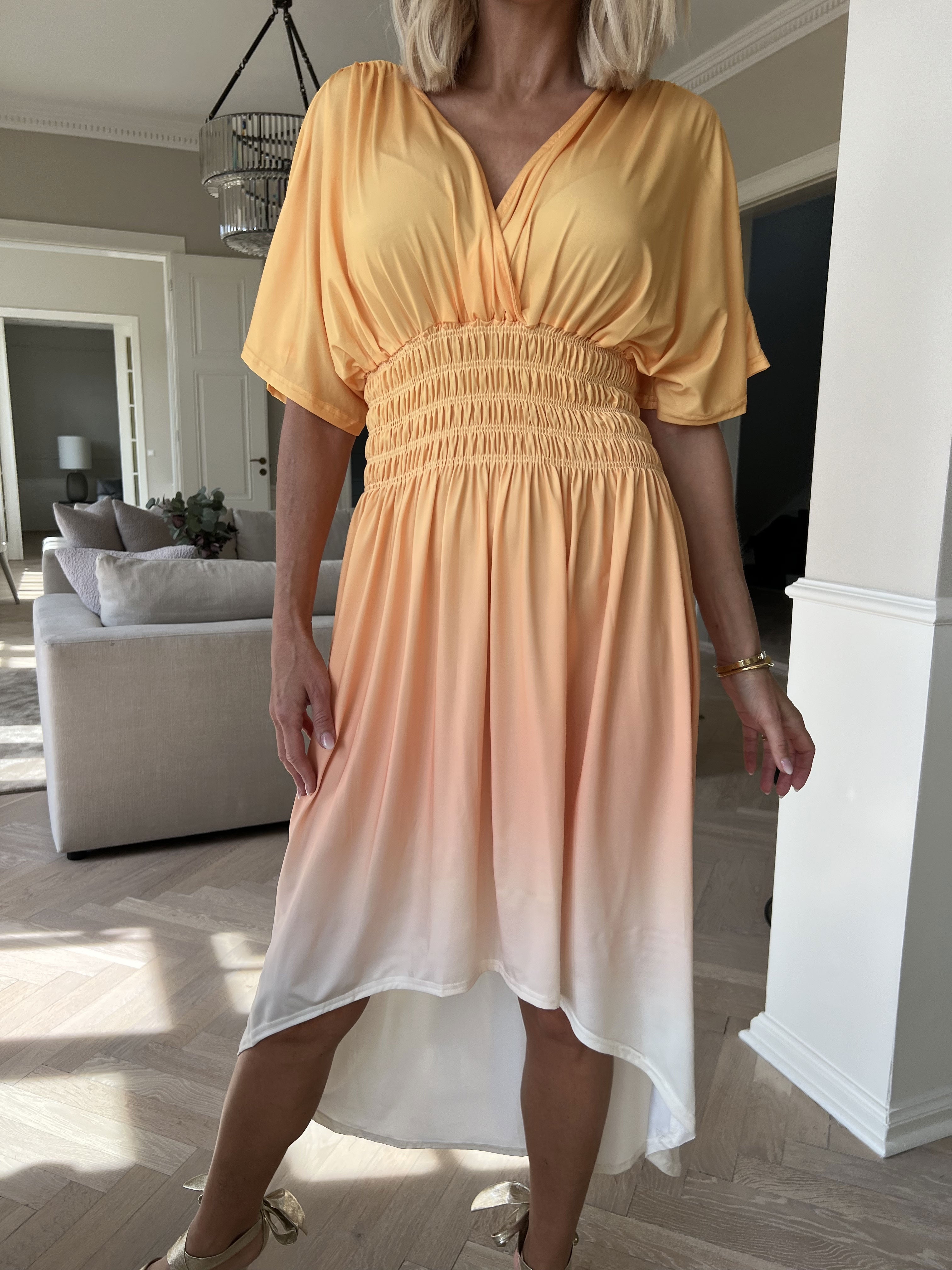 Pams Fade High-low - Elastisk flerfarvet kjole