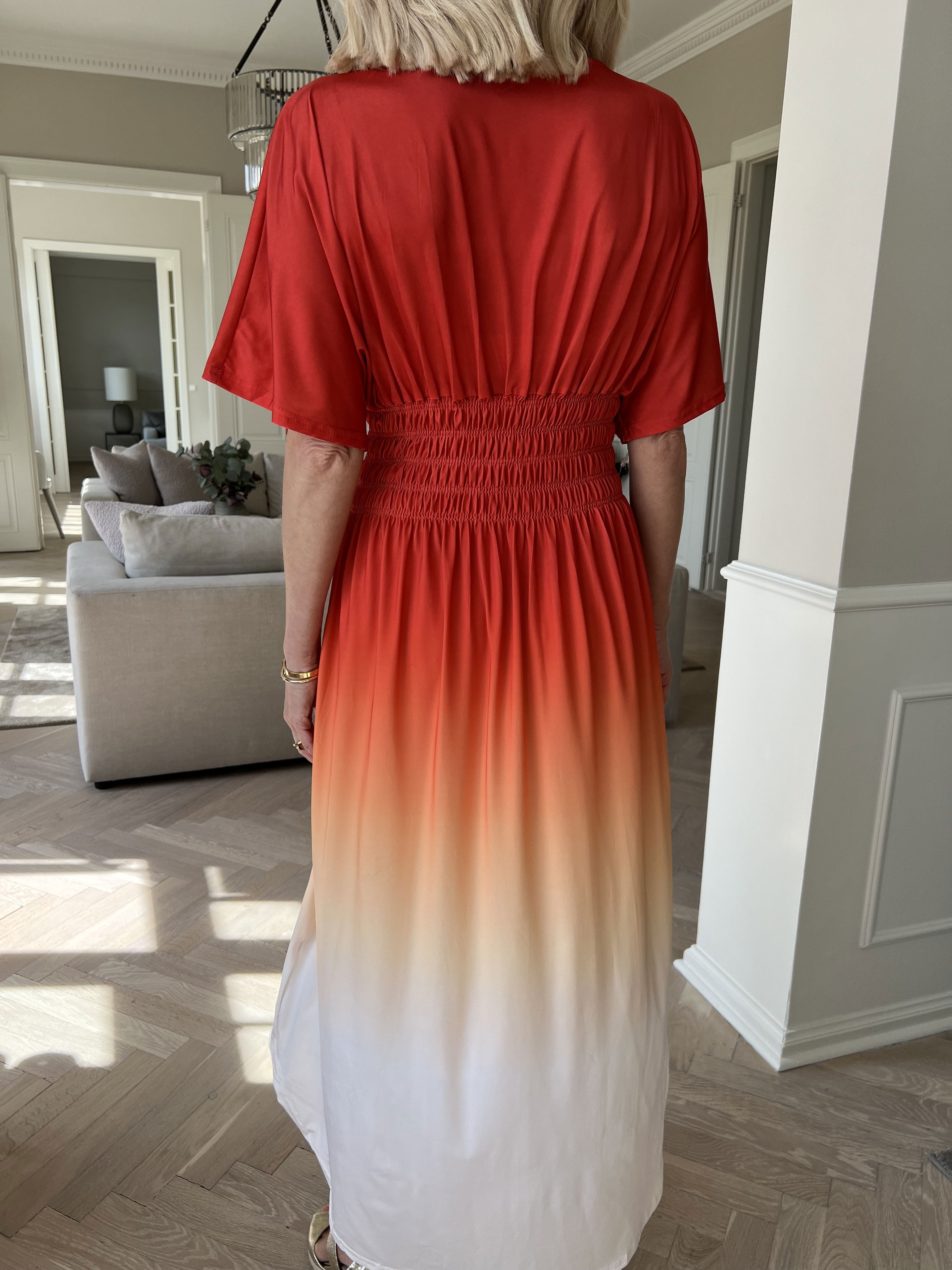 Pams Fade High-low - Elastisk flerfarvet kjole