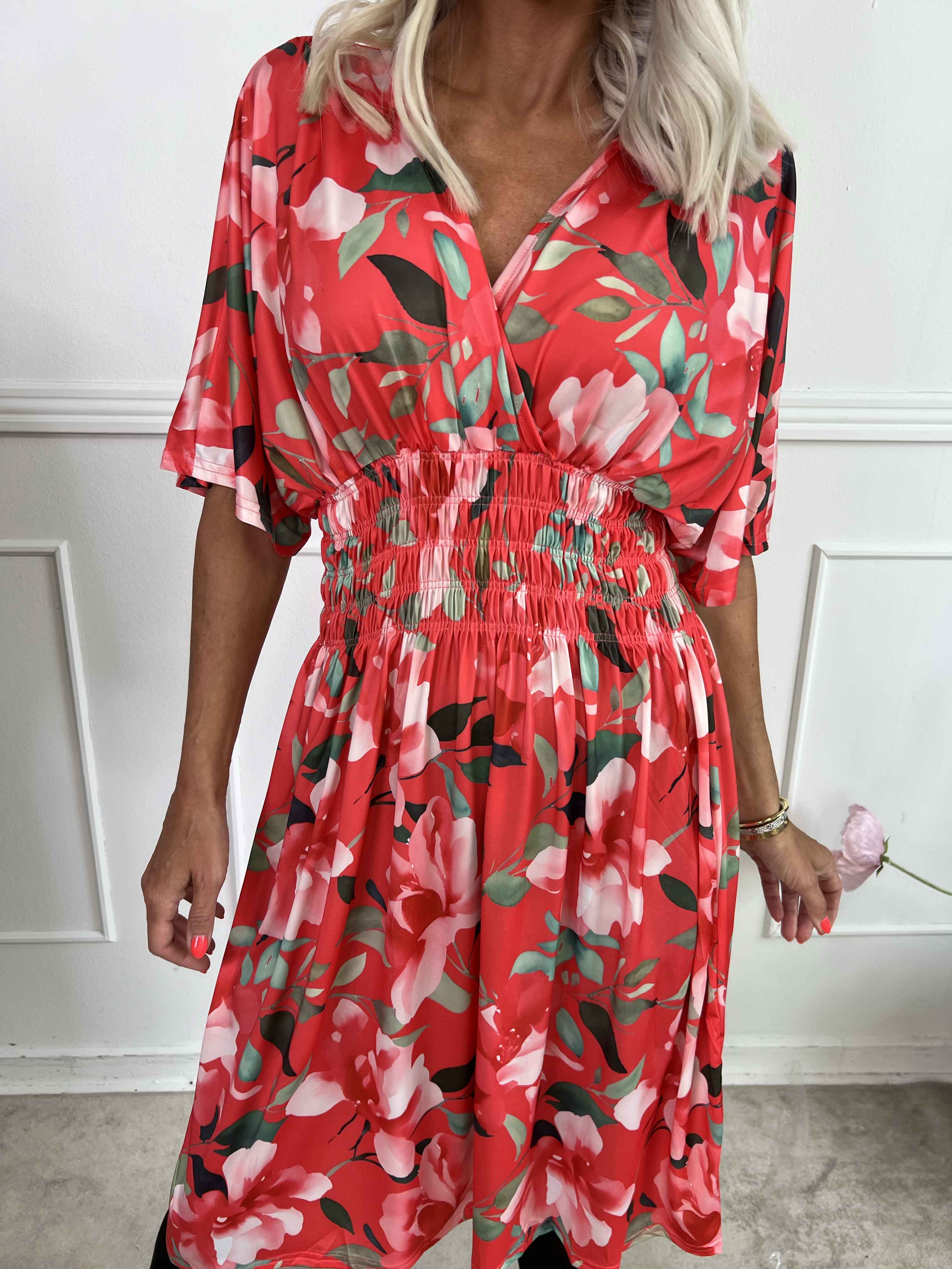 Pams Fiore Short - Kort elastisk kjole i blomsterprint