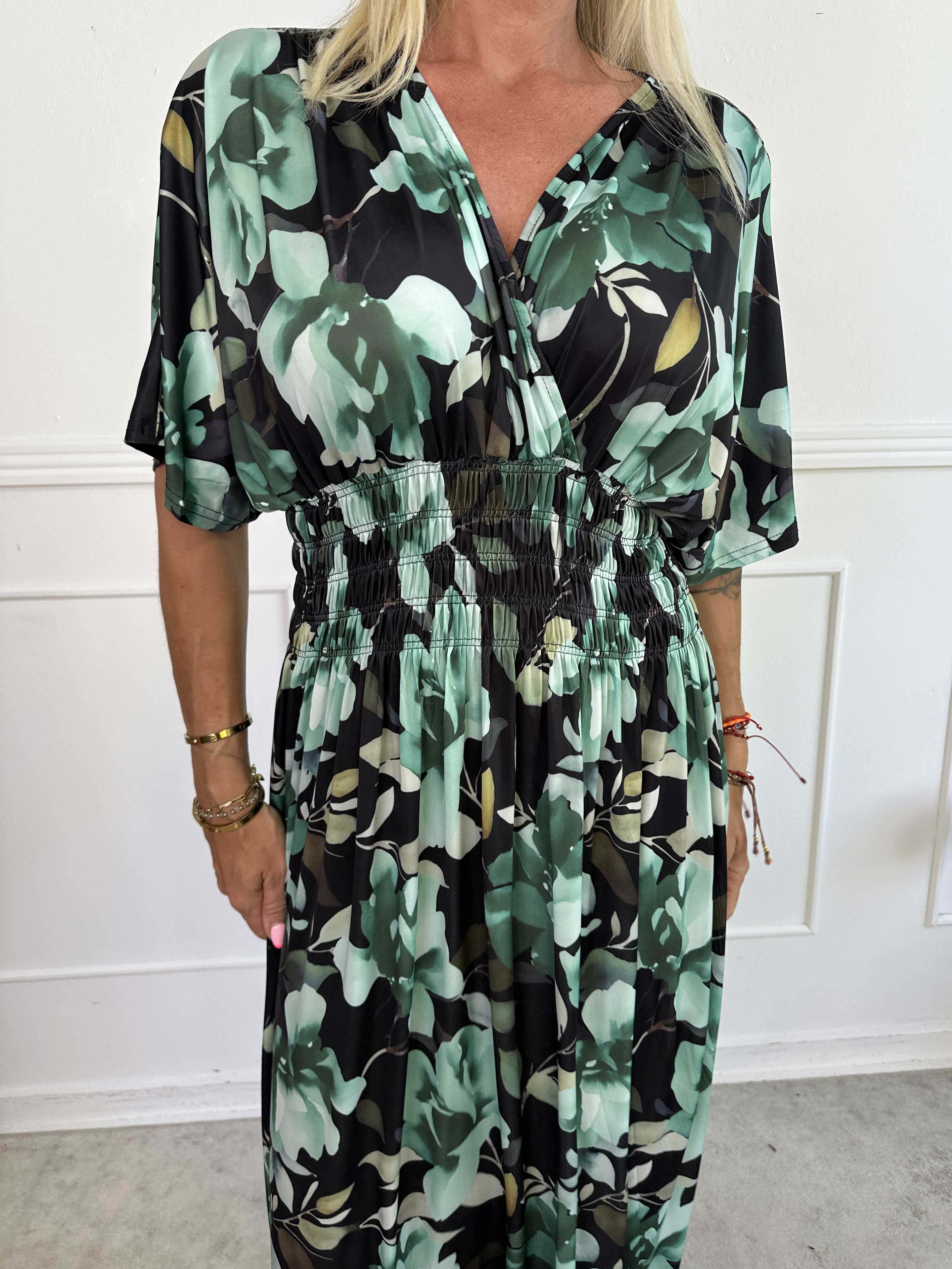 Pams Fiore - Lang elastisk kjole i blomsterprint