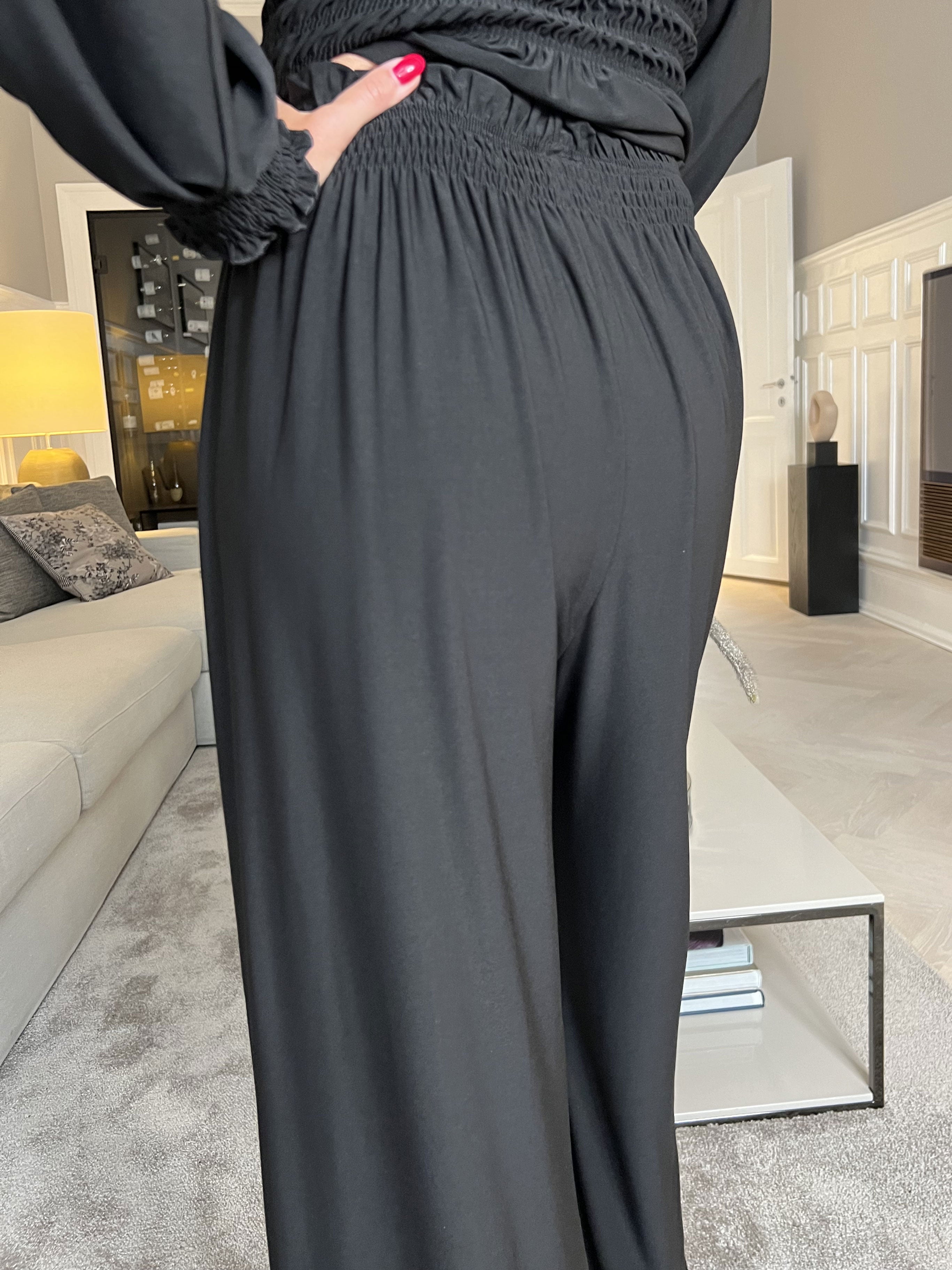 Pams Plain Pants - Løse bukser i elastisk stof