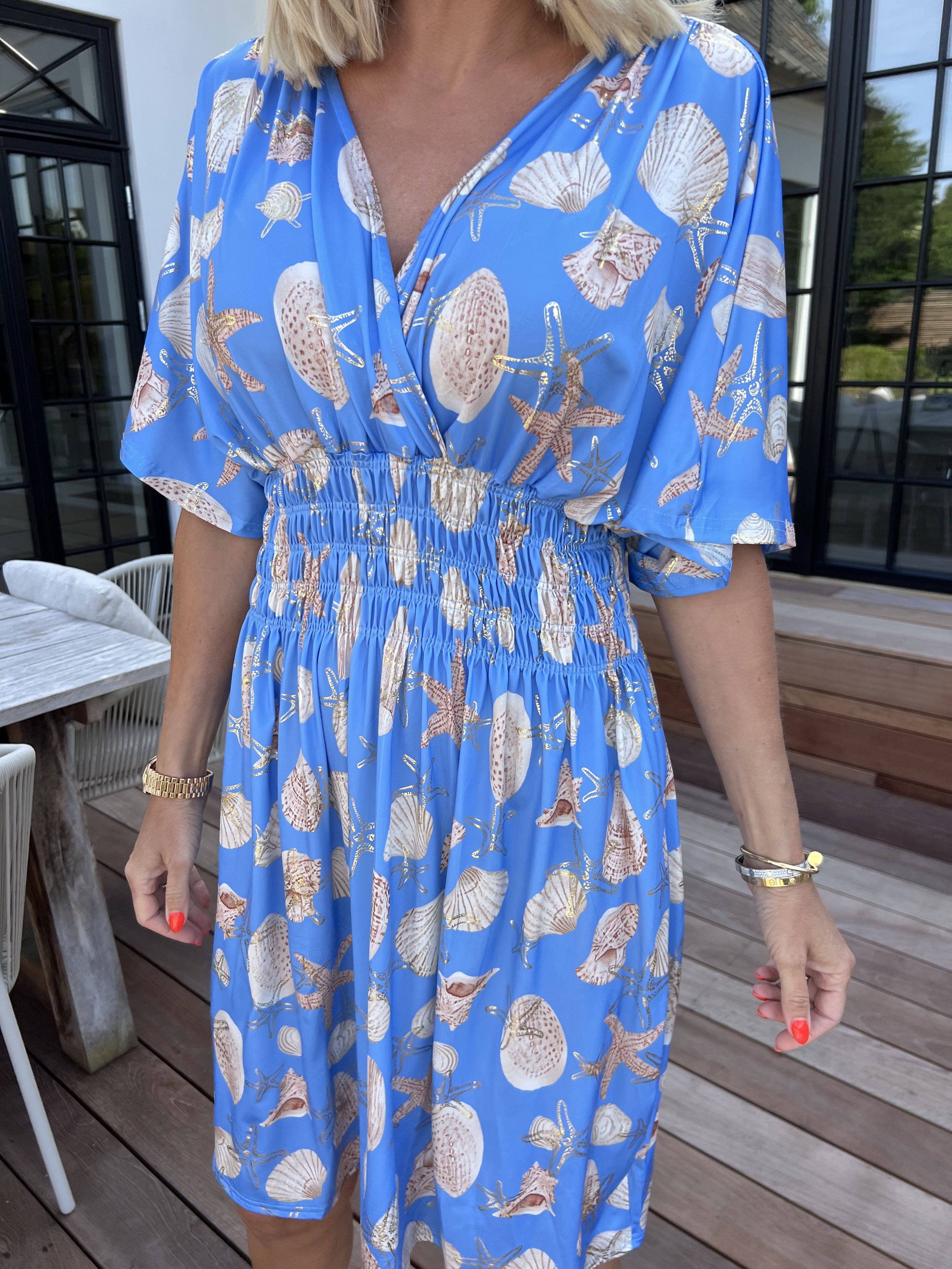 Pams Beach Short - Elastisk kjole med muslinge motiver