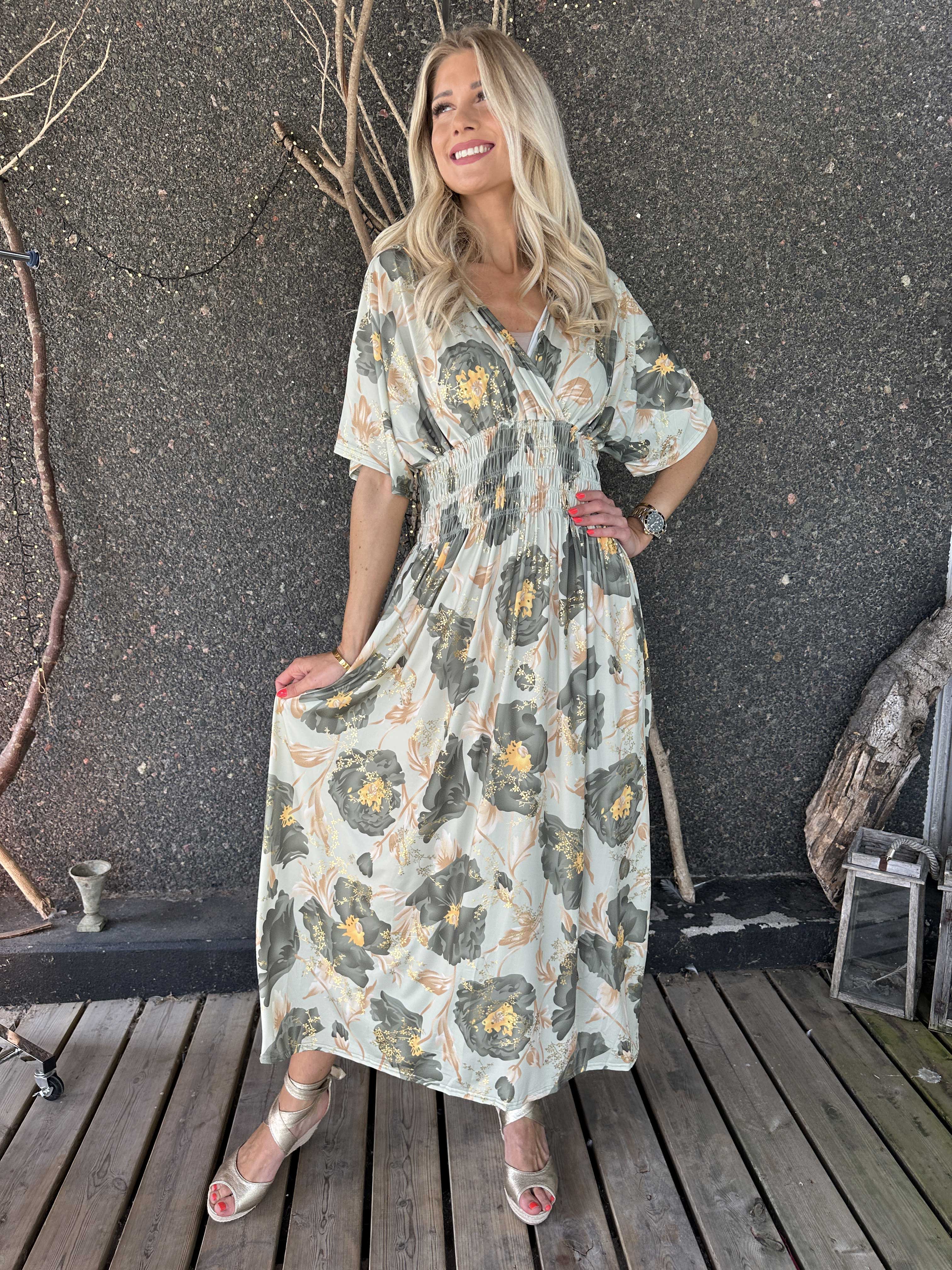 Pams Botanic - Elastisk kjole med blomstermotiver