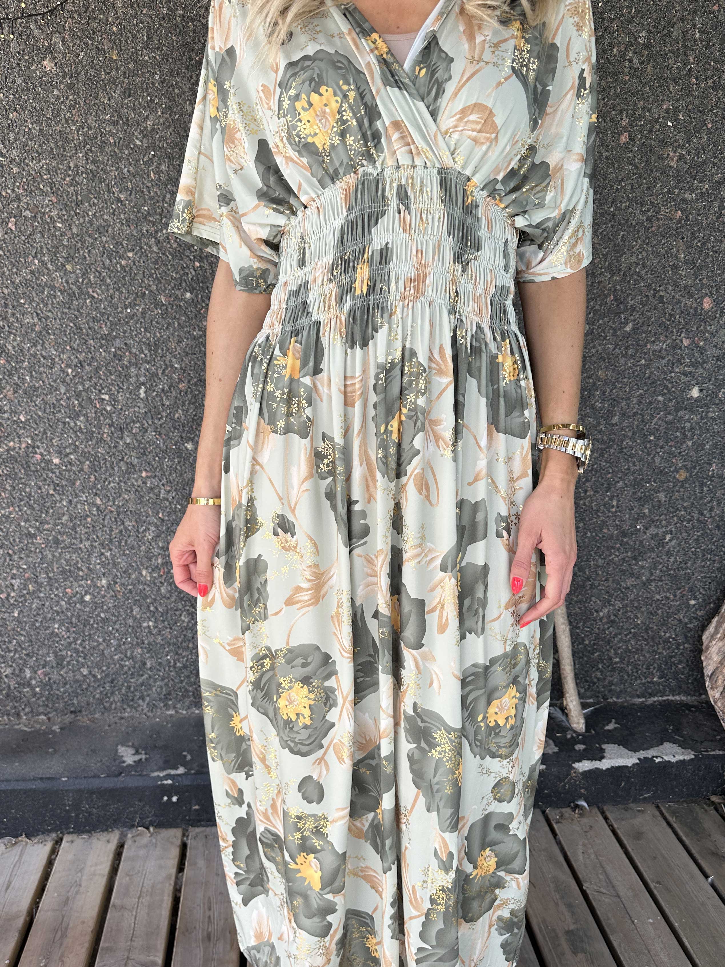 Pams Botanic - Elastisk kjole med blomstermotiver