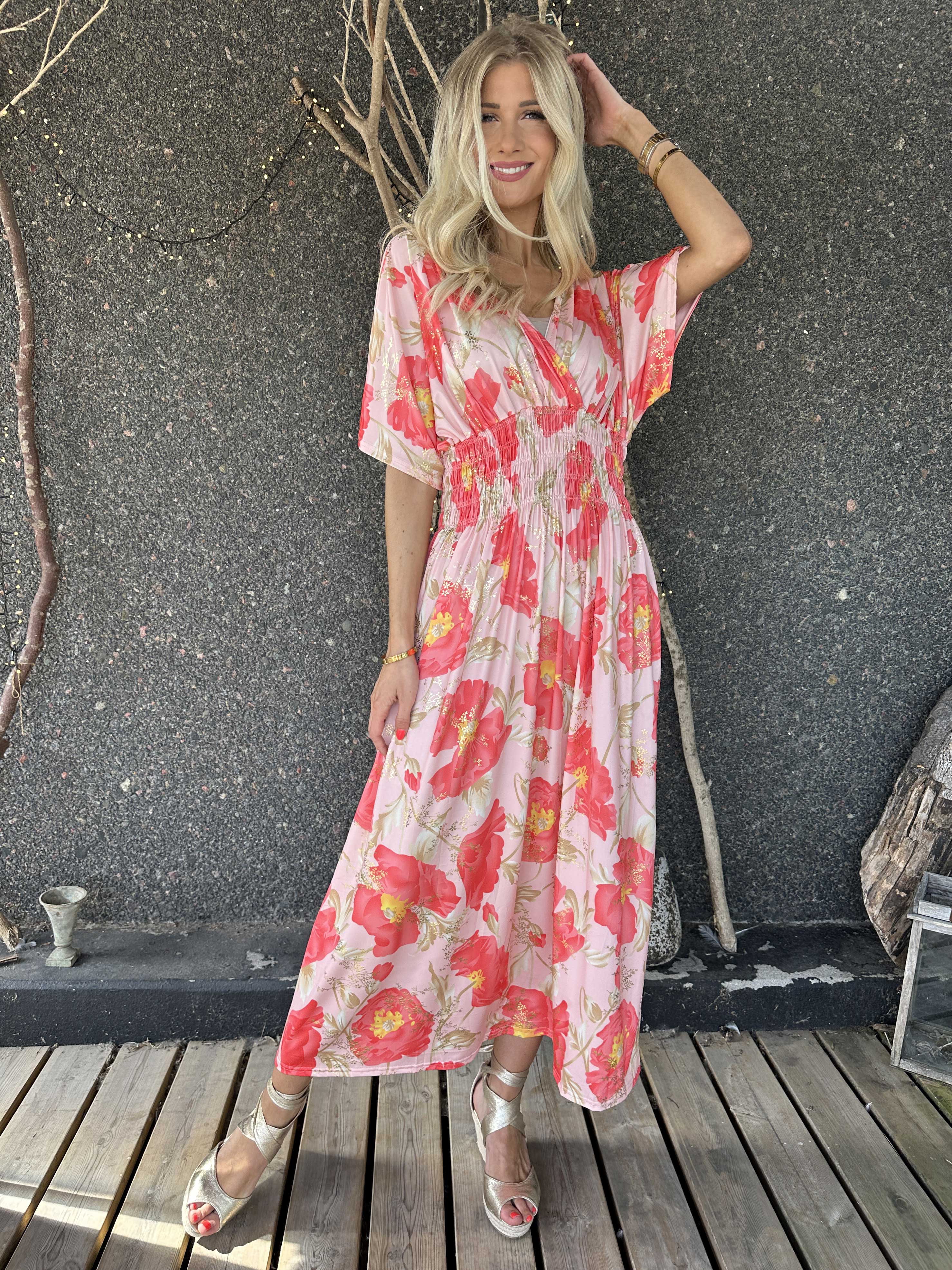 Pams Botanic - Elastisk kjole med blomstermotiver