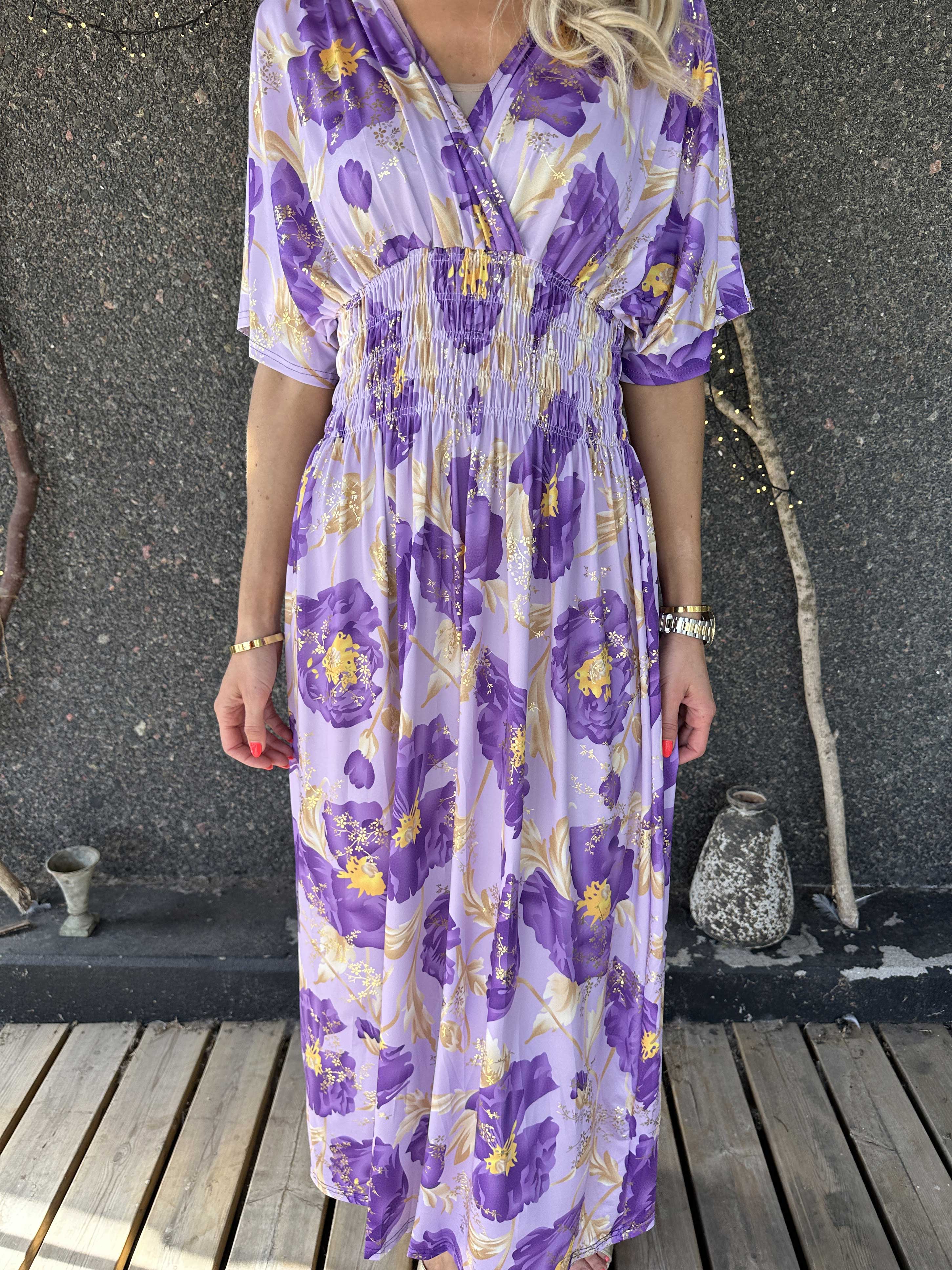 Pams Botanic - Elastisk kjole med blomstermotiver