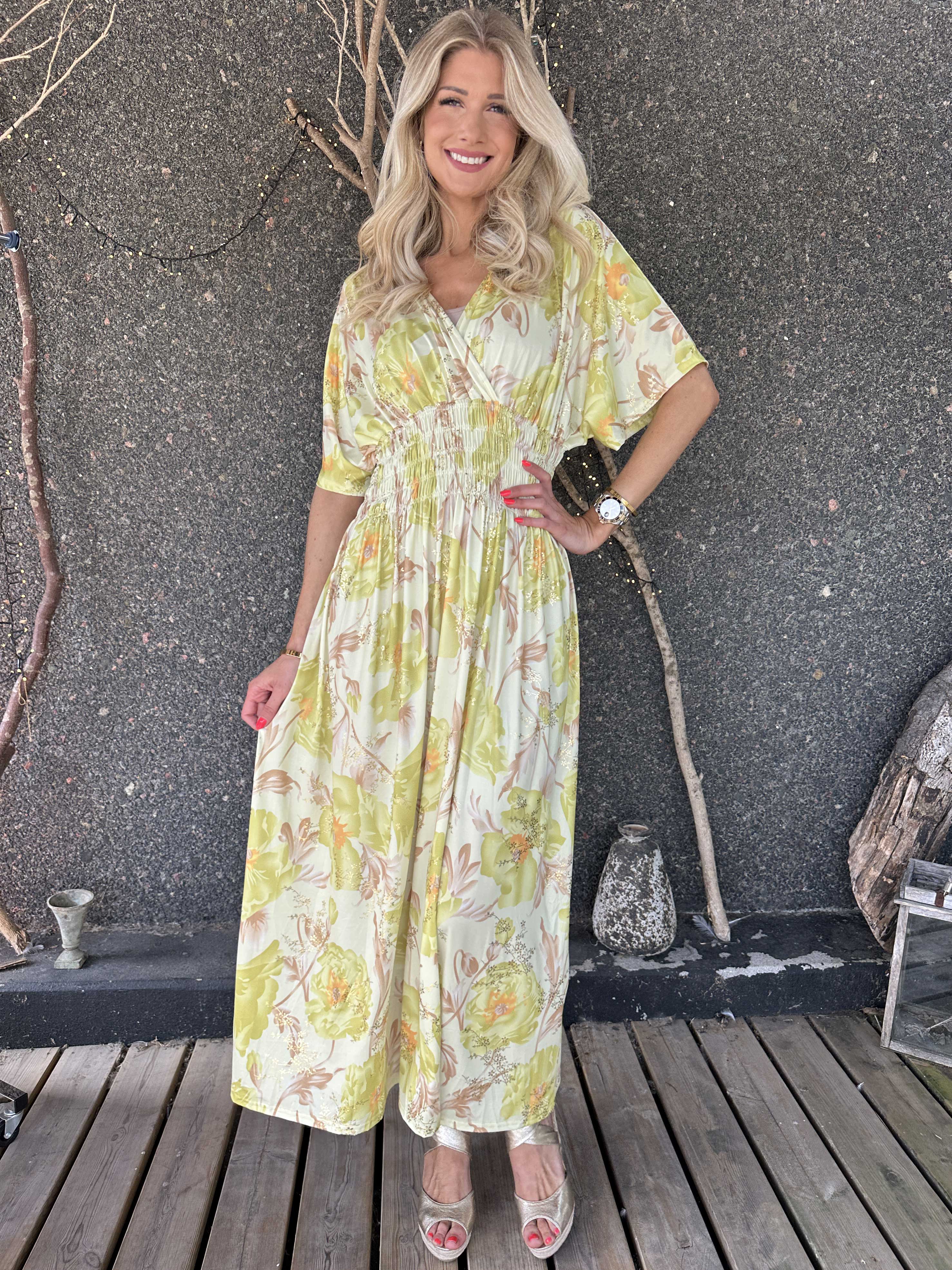 Pams Botanic - Elastisk kjole med blomstermotiver