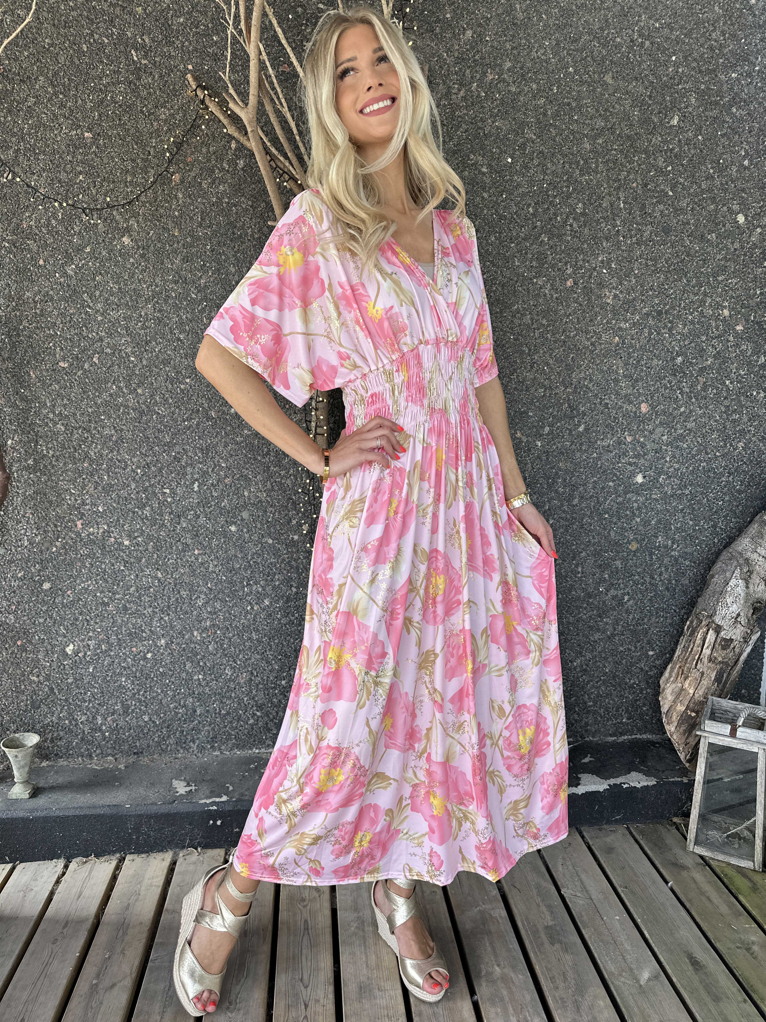 Pams Botanic - Elastisk kjole med blomstermotiver