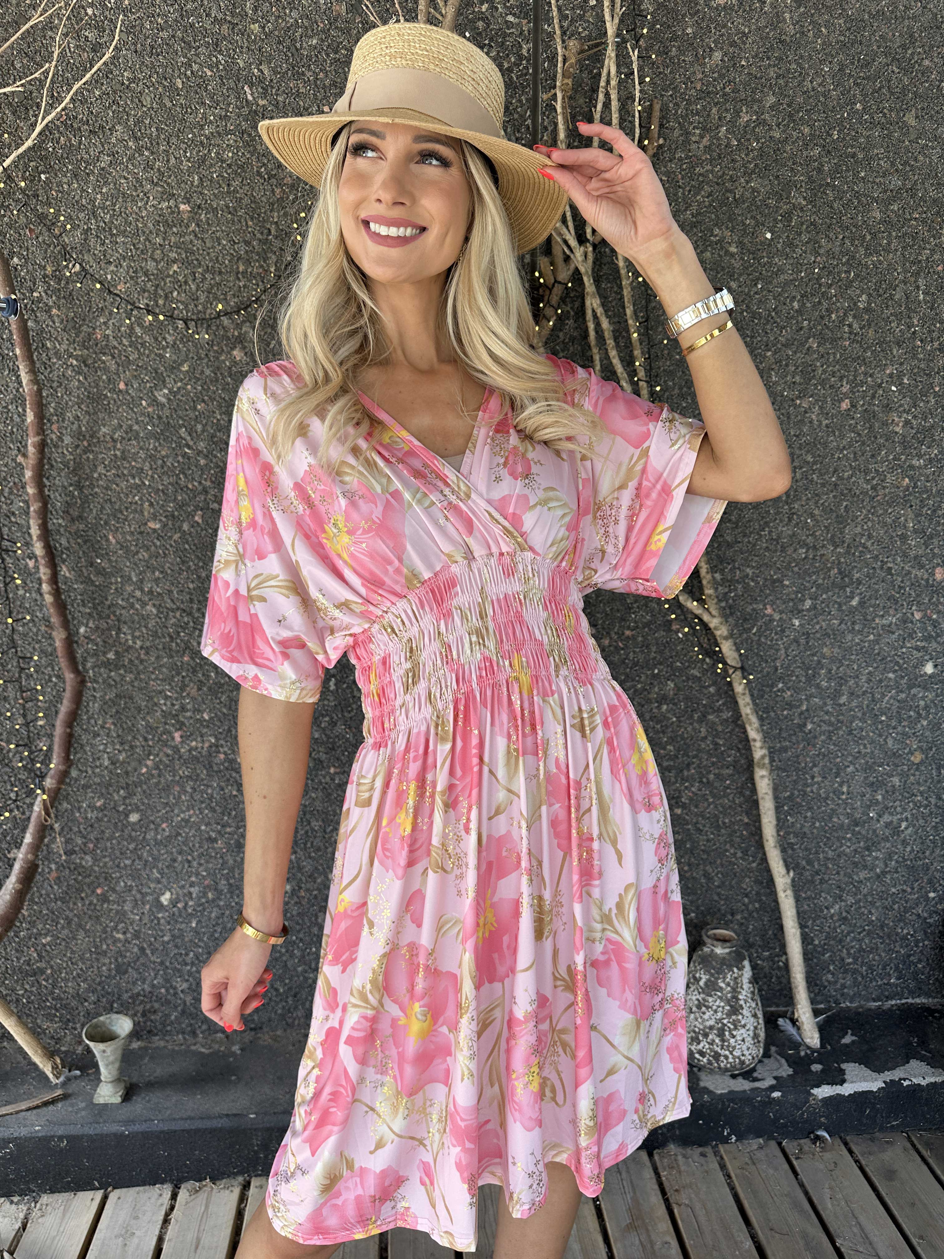 Pams Botanic Short - Elastisk kjole med blomstermotiver