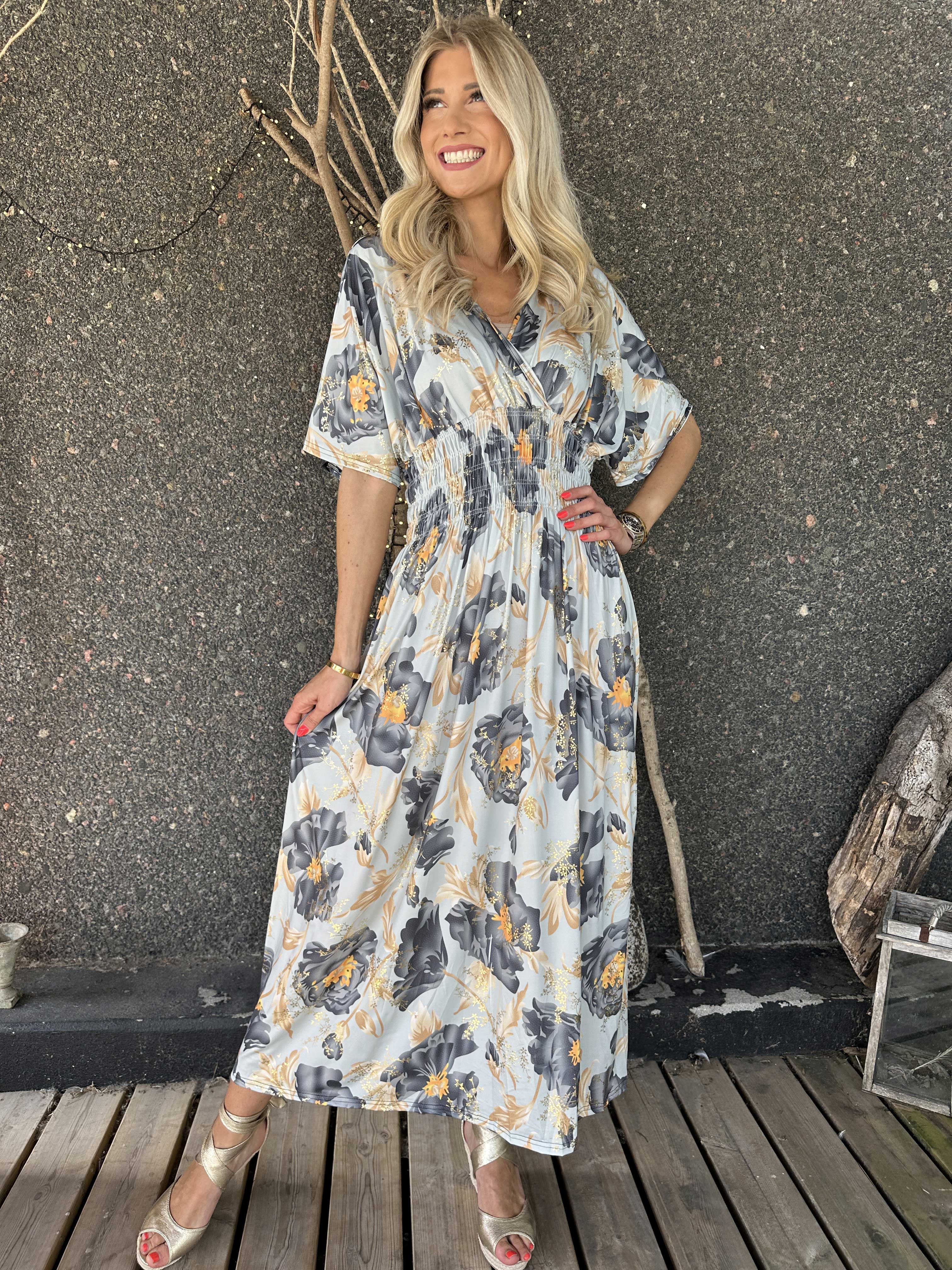 Pams Botanic - Elastisk kjole med blomstermotiver