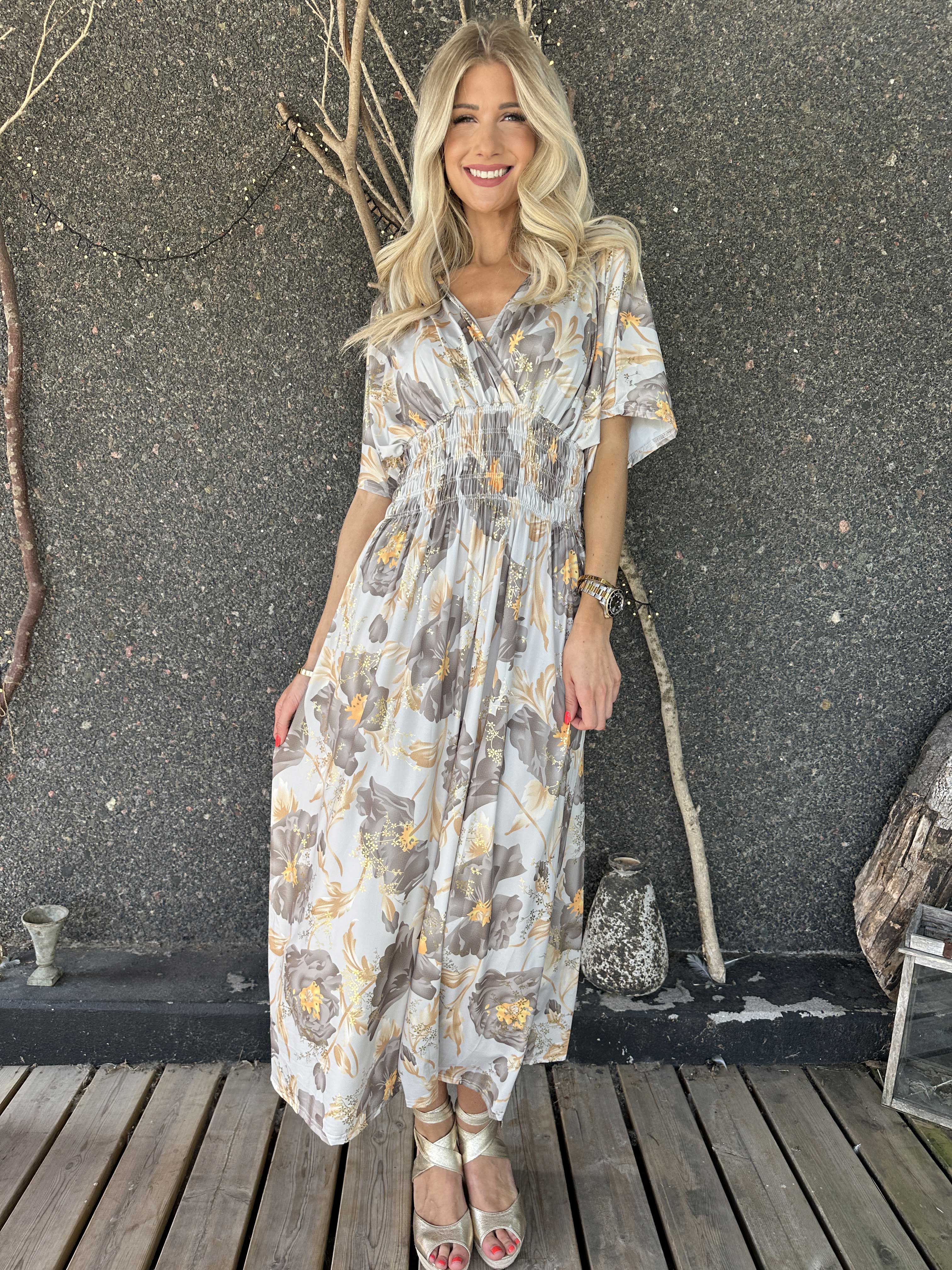 Pams Botanic - Elastisk kjole med blomstermotiver