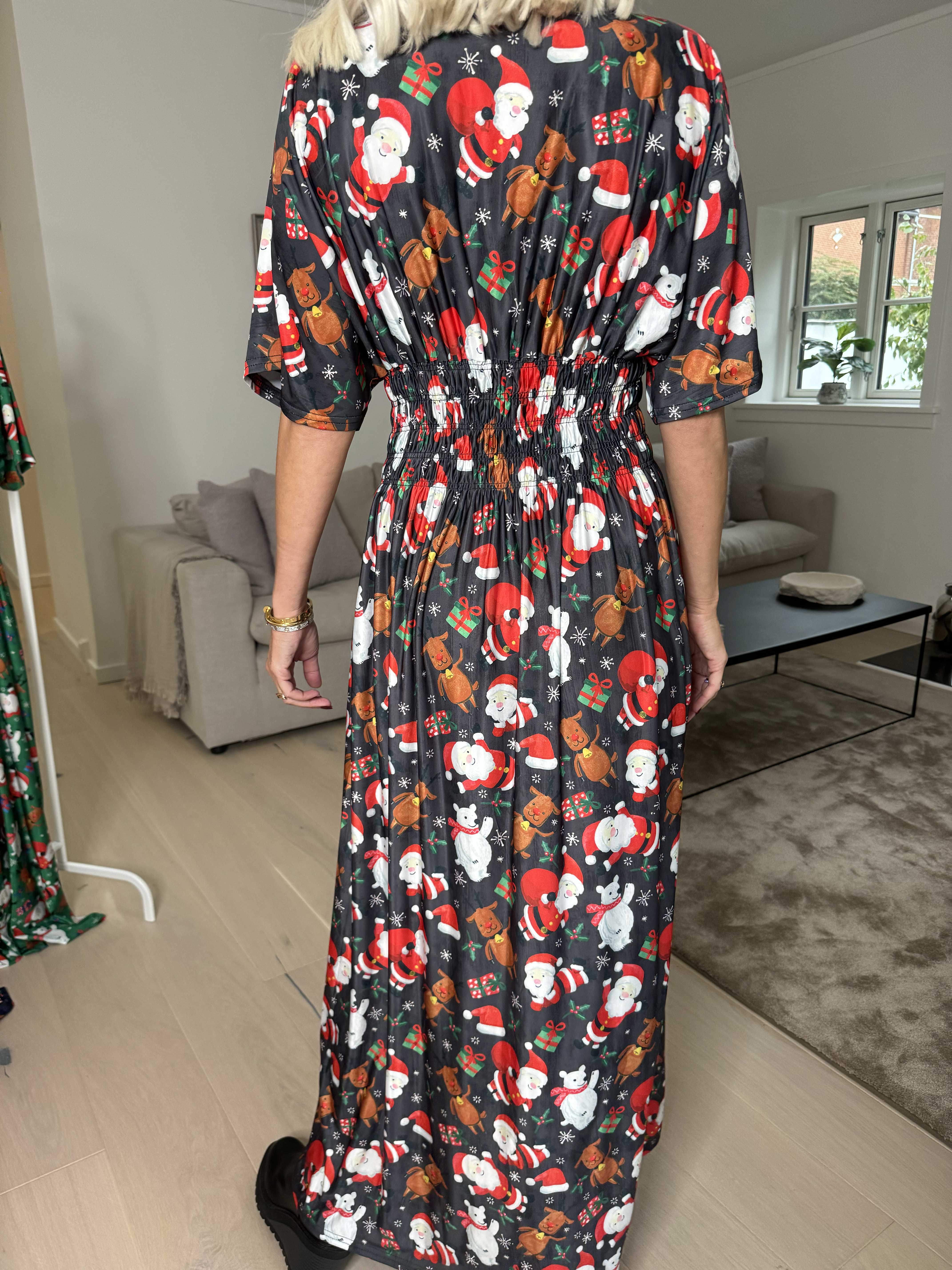 Pams Christmas - Lang elastisk kjole med julemotiver